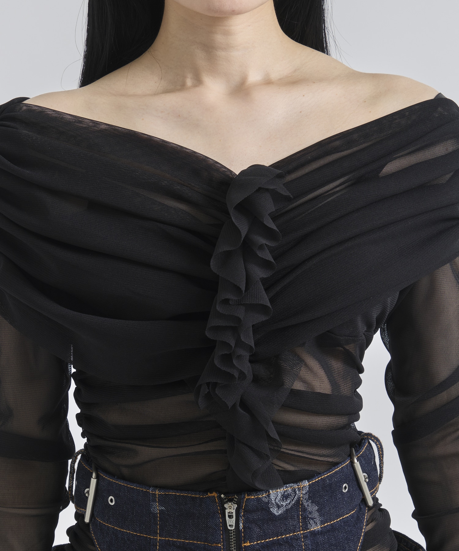 TULLE FRILLED BODYSUIT FETICO