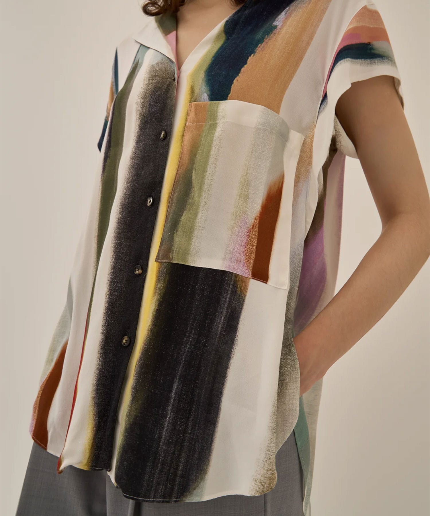 Empty stripe shirt WH AKIRANAKA