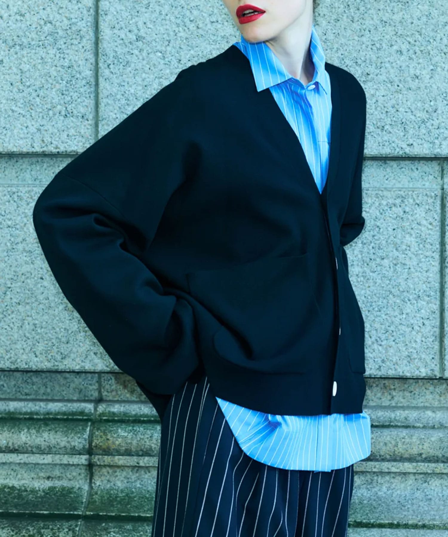 BOX WIDE-CARDIGAN ENFOLD