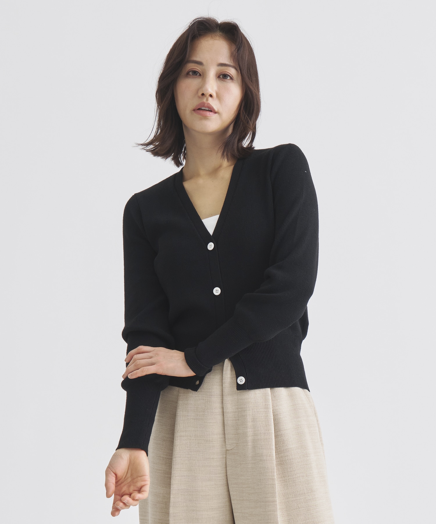 Vneck knit compact cardigan Louren