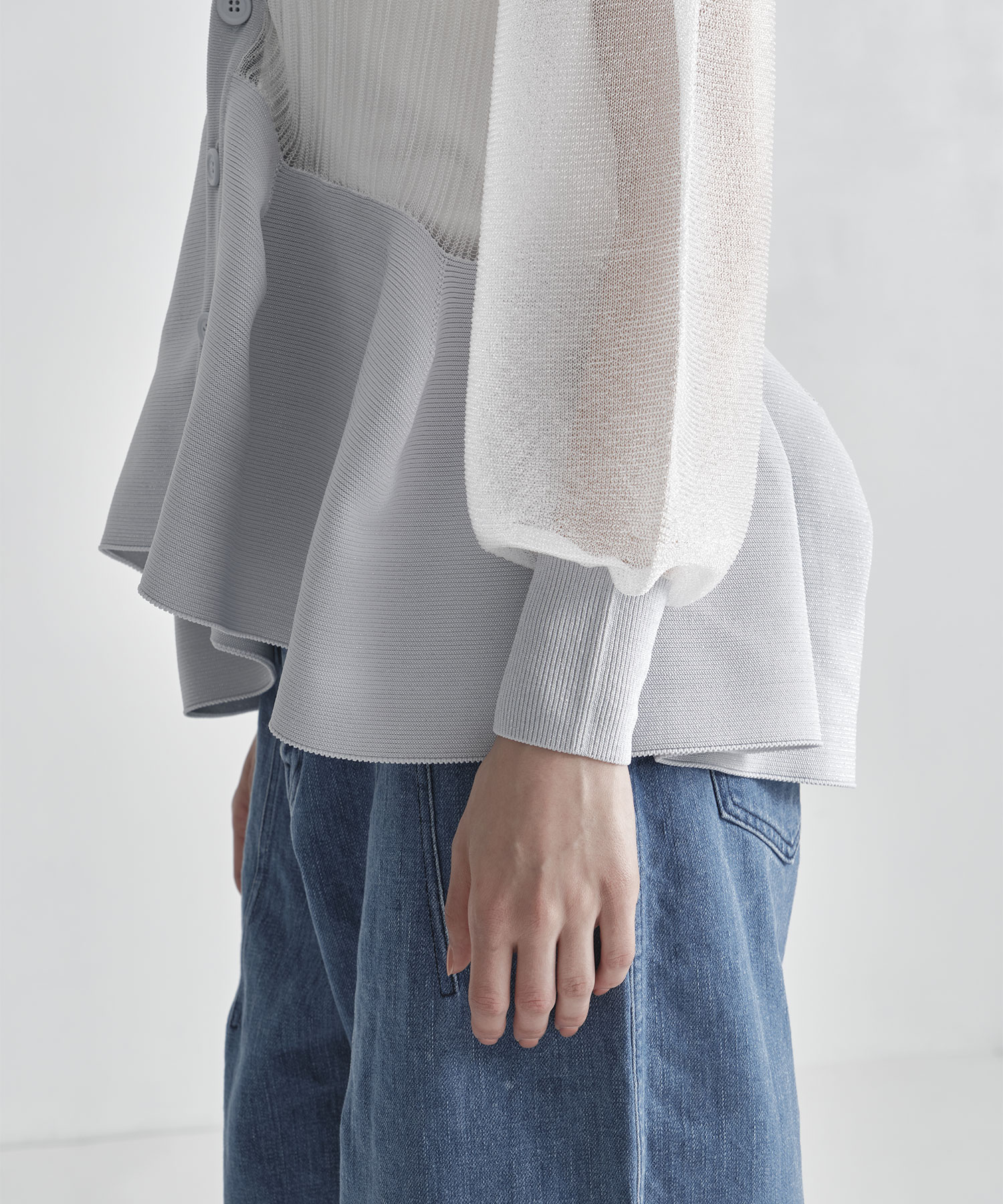 POTTERY LUCENT GLITTER PUFF SLEEVE CARDIGAN CFCL