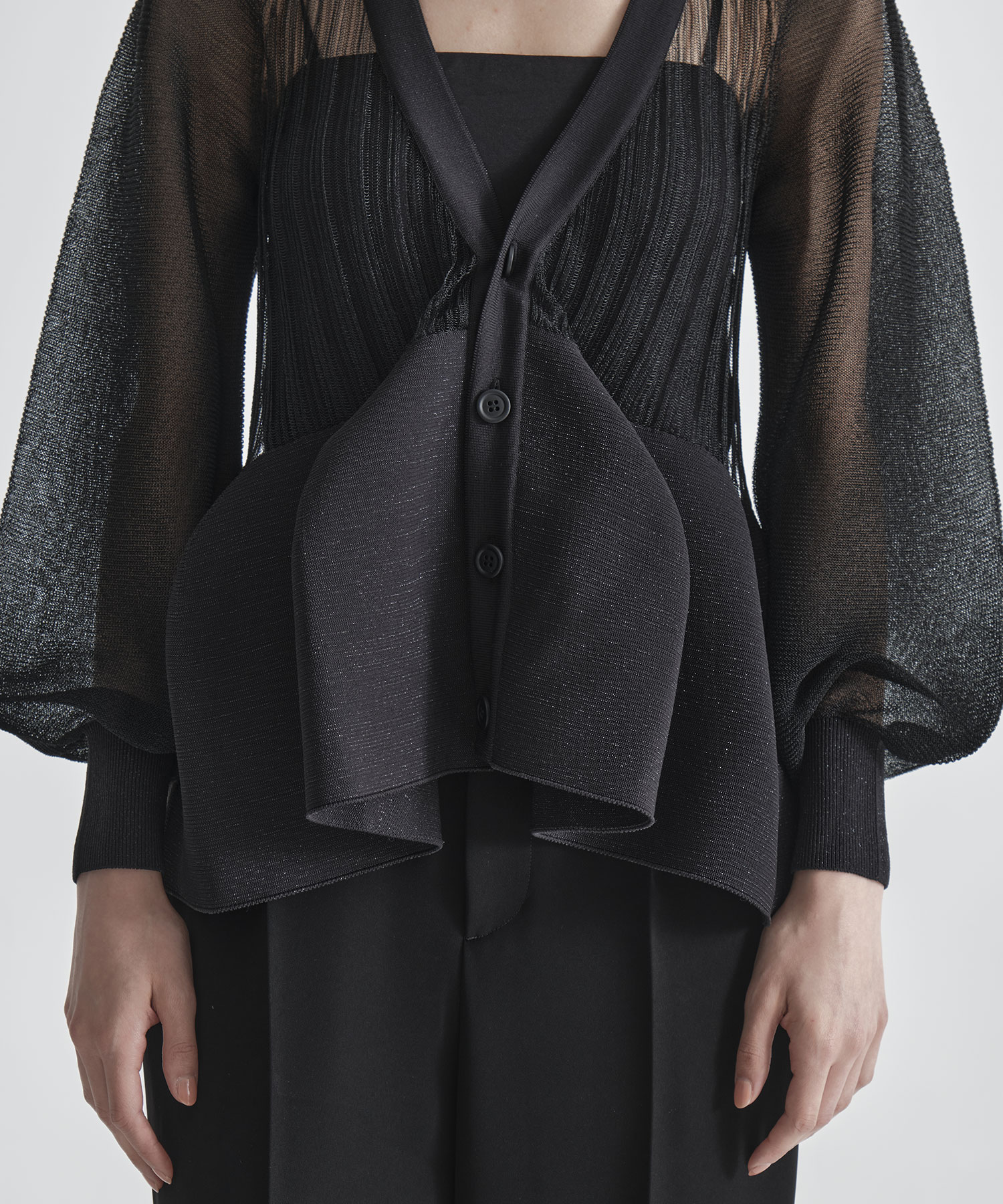 POTTERY LUCENT GLITTER PUFF SLEEVE CARDIGAN CFCL