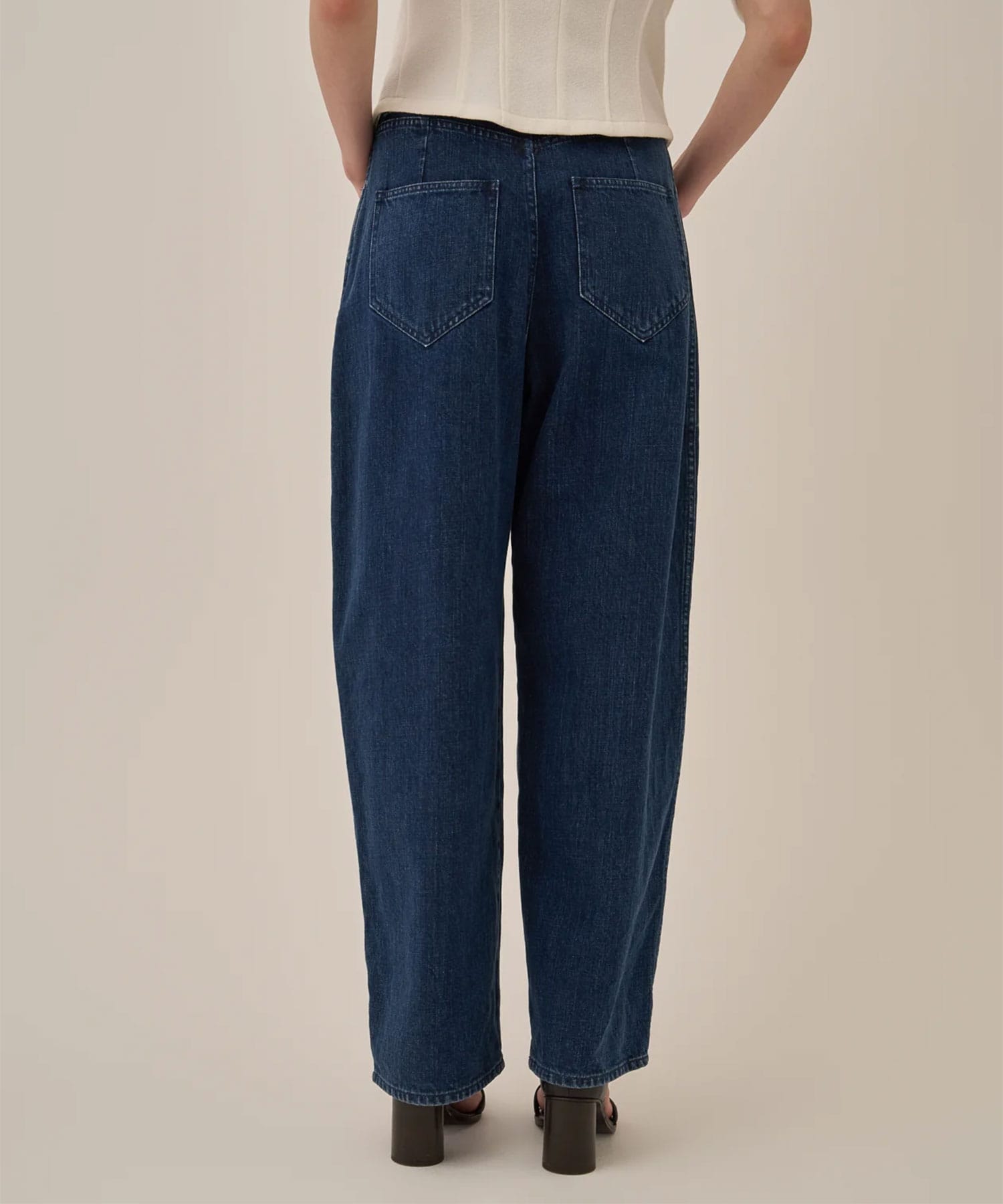Miriam panel denim pants NV AKIRANAKA
