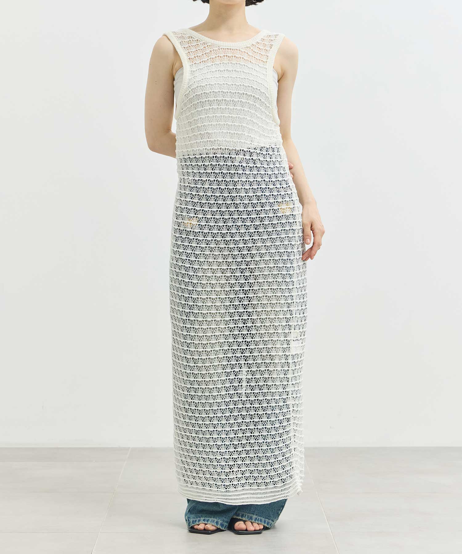 lacework knit one piece Louren
