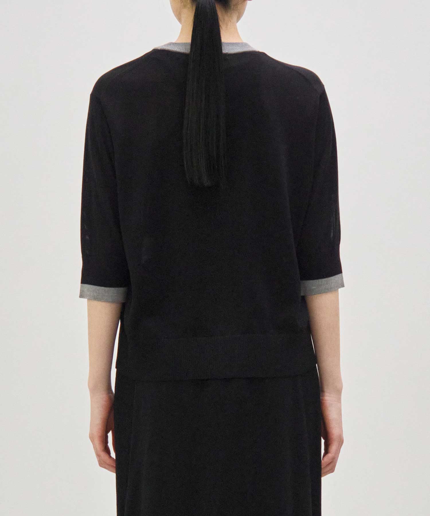 別注 Washable Silk Half Sleeve Cardigan CINOH