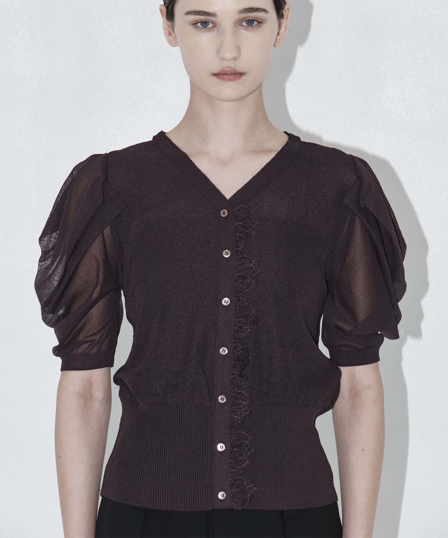 Half Sleeve Lace Knit Cardigan THE TOKYO