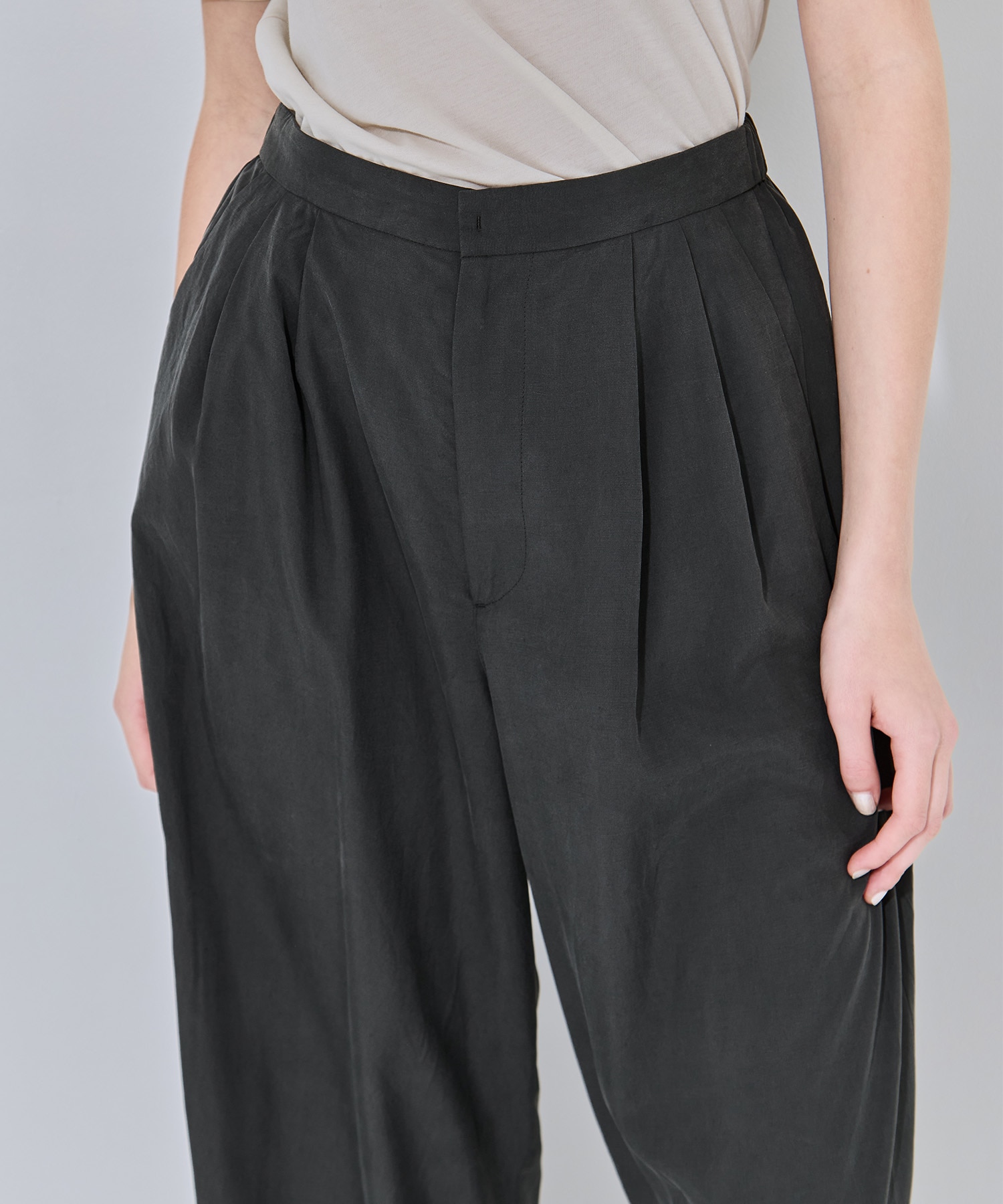 SILK SUEDE WIDE EASY PANTS ATON
