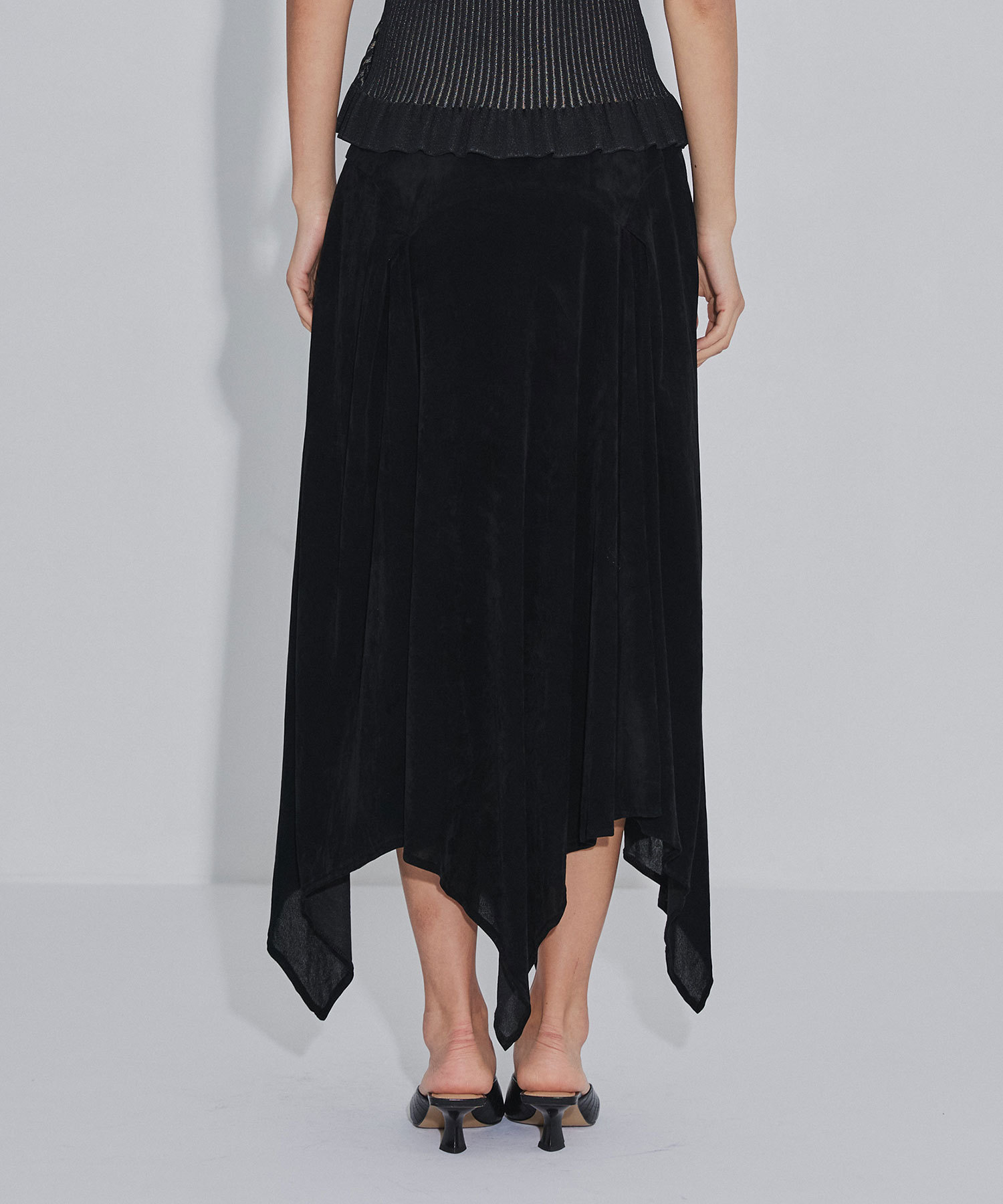 VELVET TULLE GATHERED SKIRT FETICO