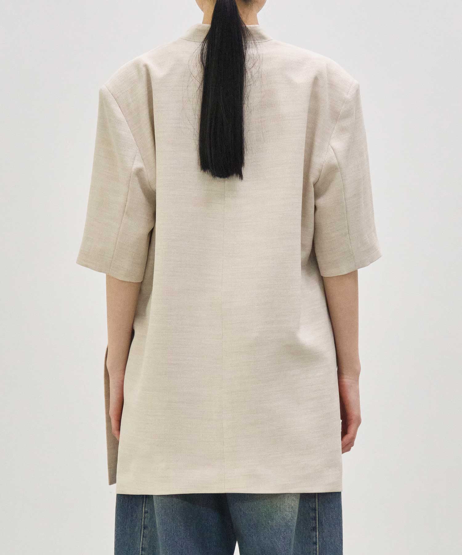 別注 side slit harf sleeve jacket Louren