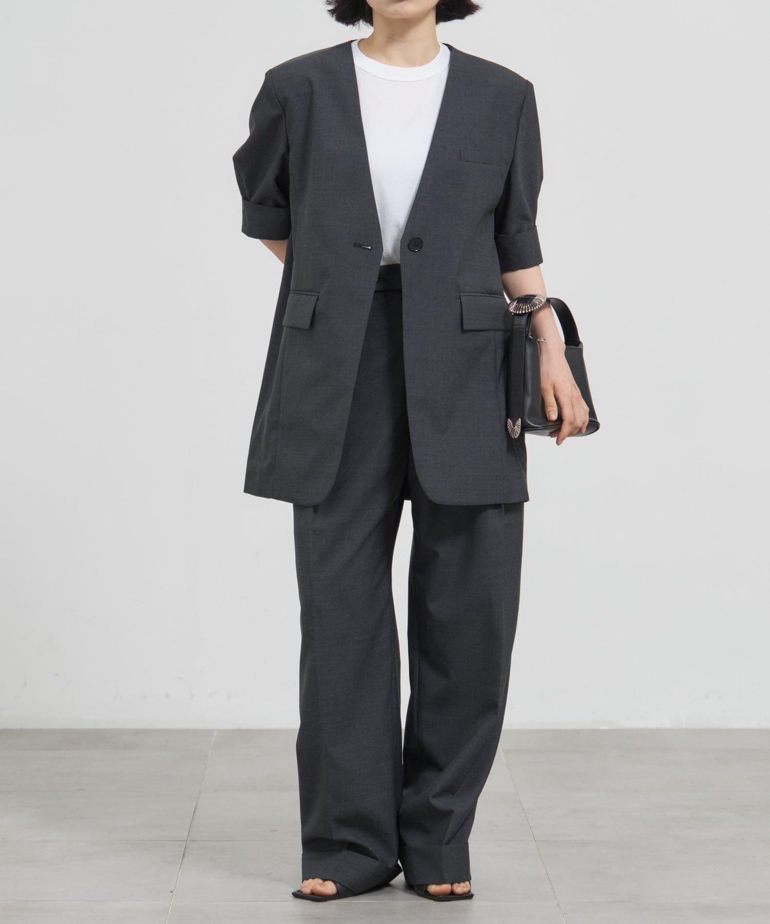 Harf Sleeve Collarless Jacket THE TOKYO