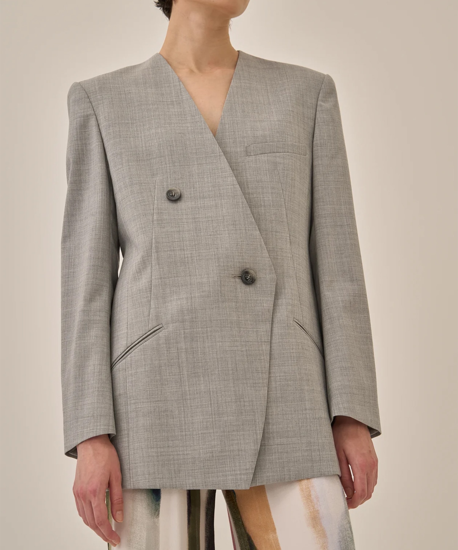 Heather side slit  jacket GY AKIRANAKA