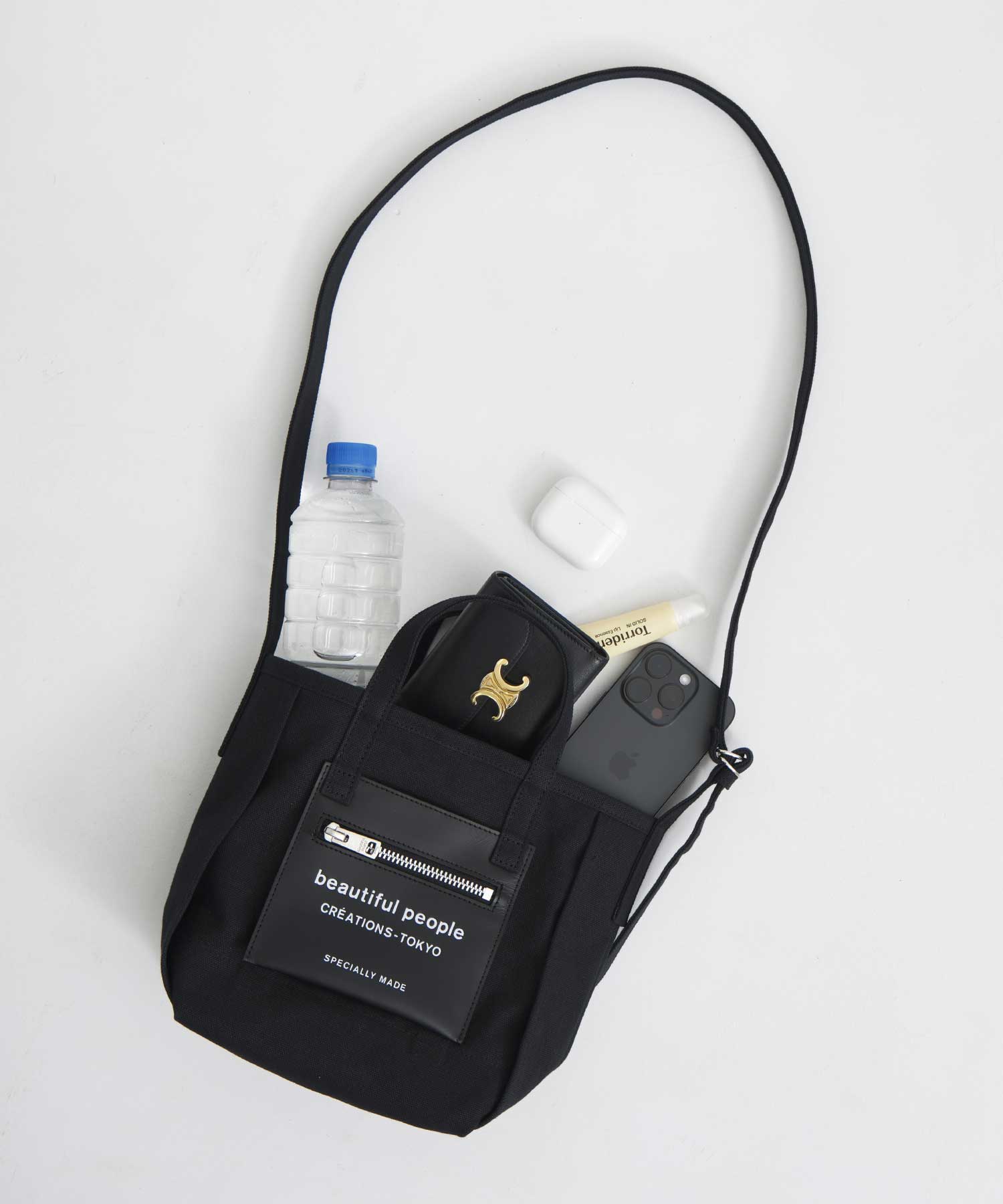 別注 Logo Leather Pocket Mini Tote Bag beautiful people