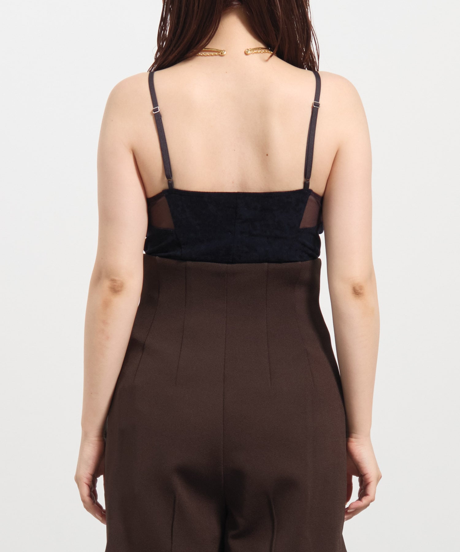 Velour paneled bodysuit FETICO