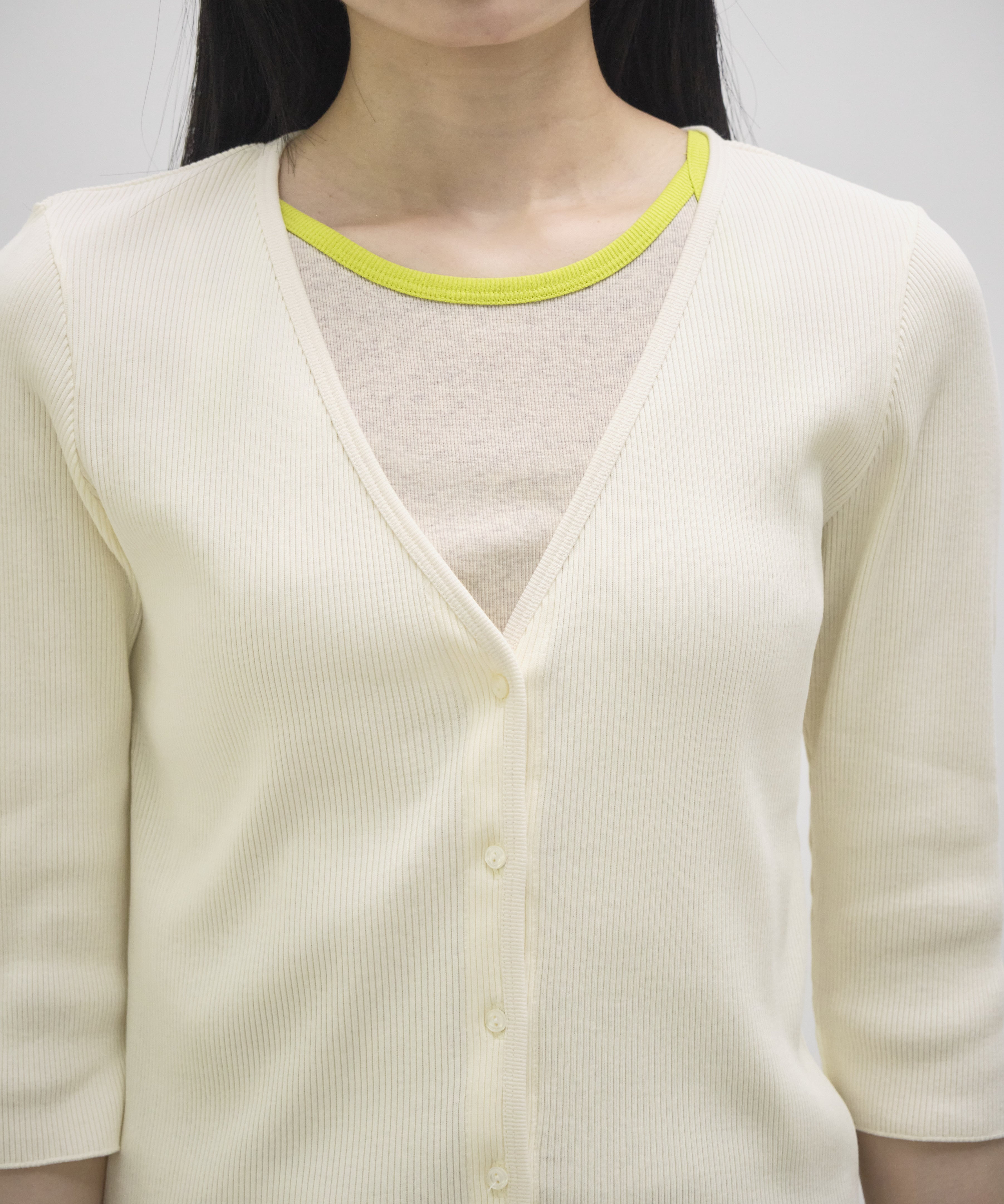 V Neck 3/4 Sleeve Cardigan GOOD PEOPLE GOOD STITCHING GOOD PRODUCT