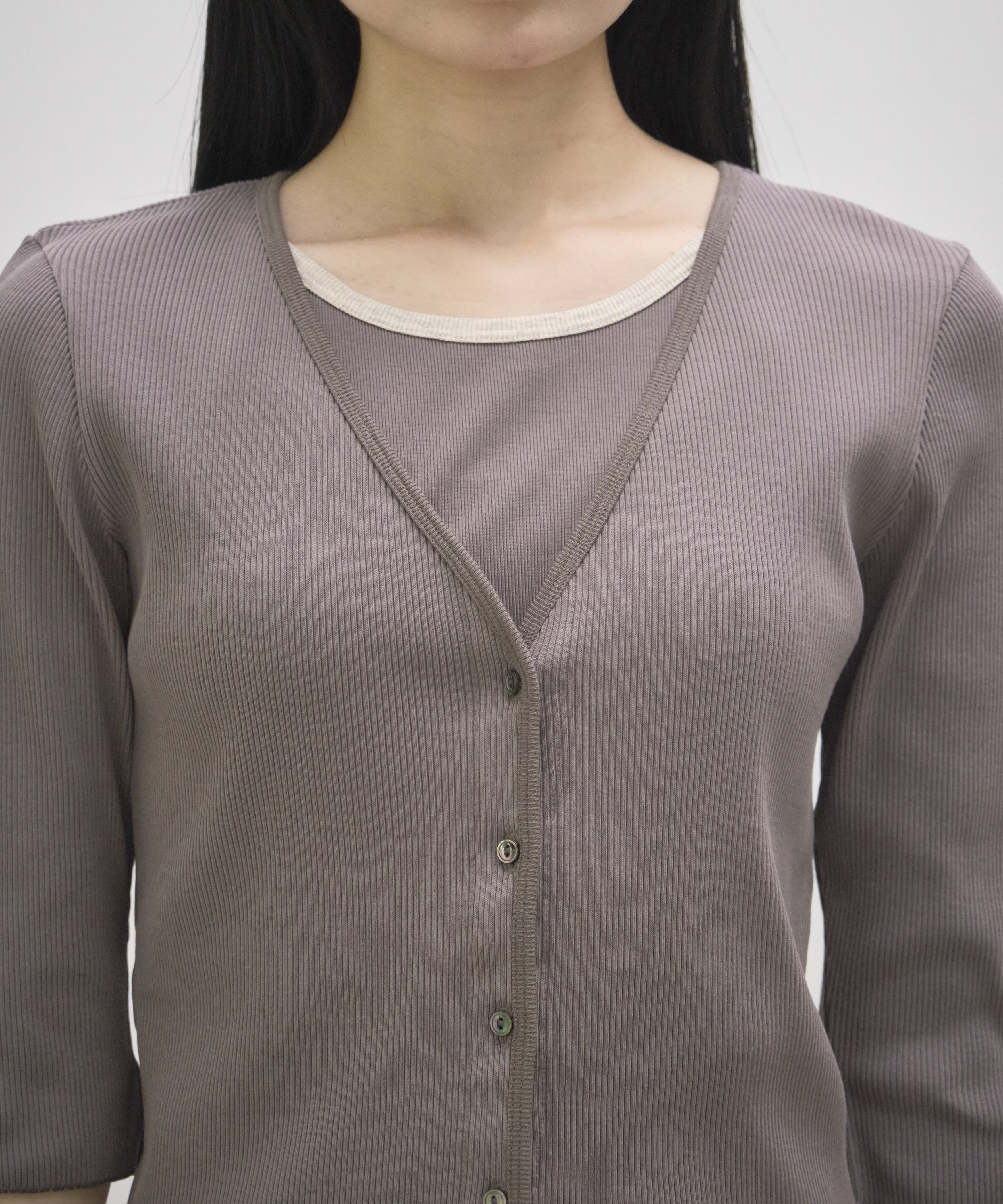 V Neck 3/4 Sleeve Cardigan GOOD PEOPLE GOOD STITCHING GOOD PRODUCT