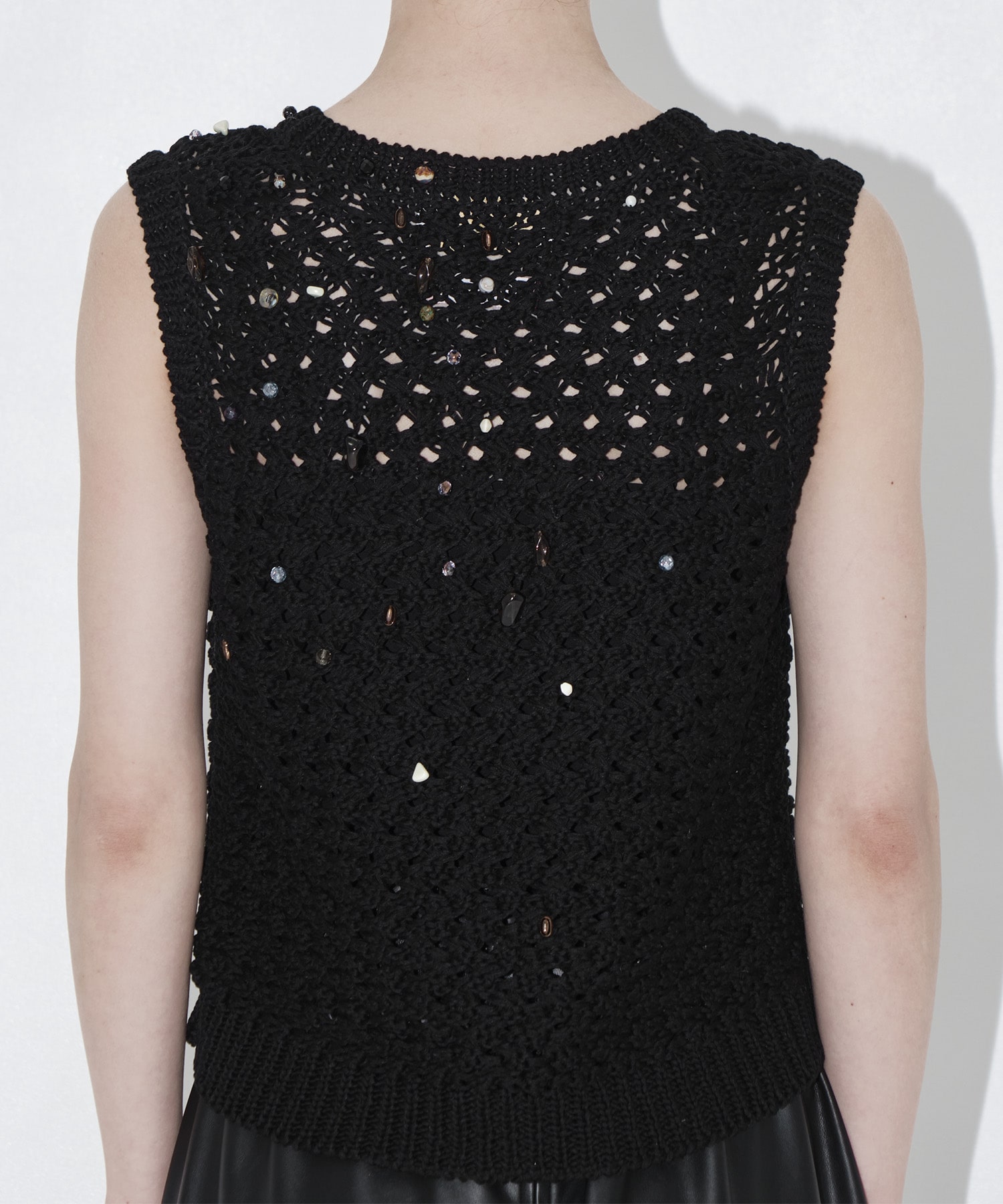 EX.Gerda glass beads&ores knit BK AKIRANAKA