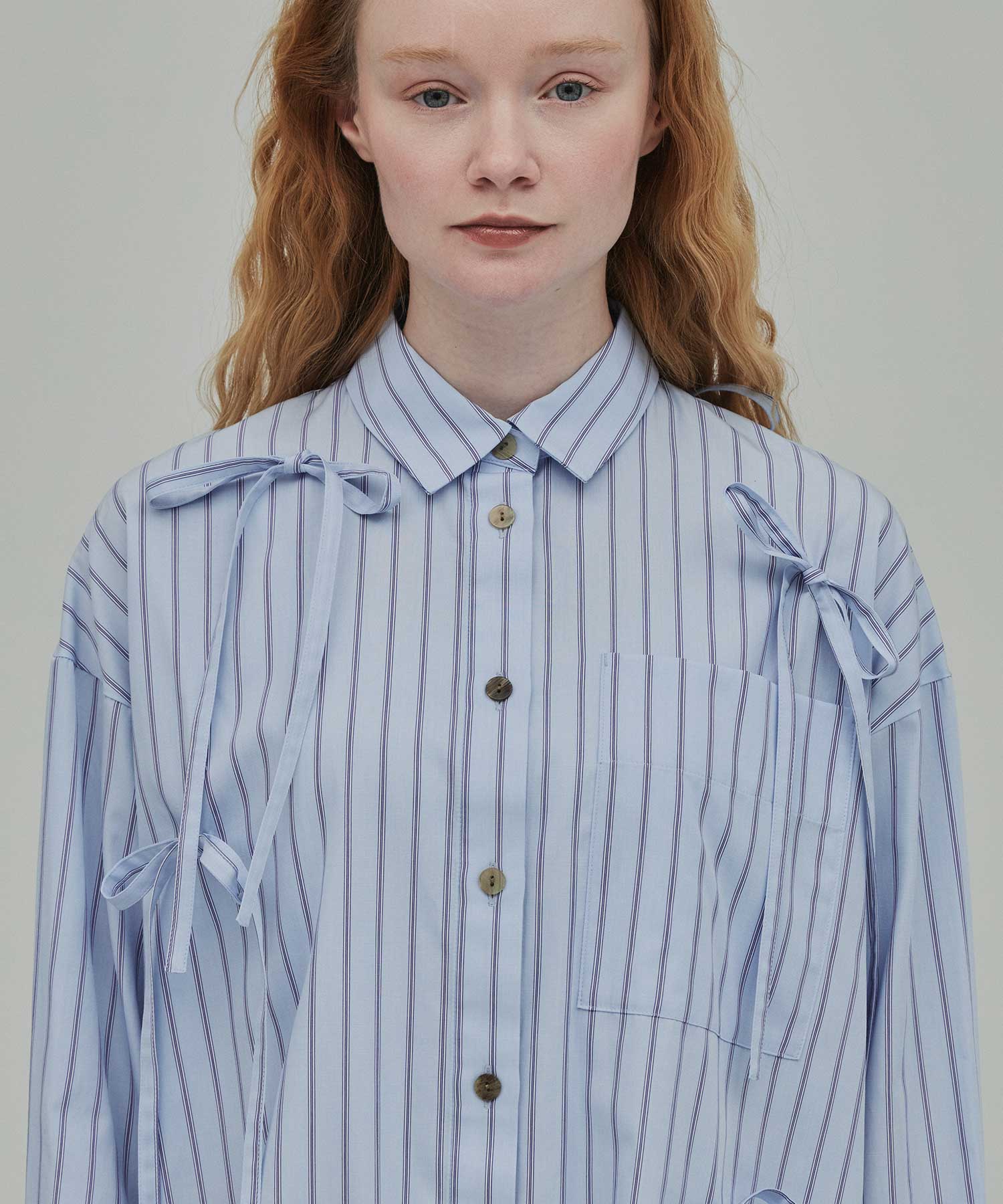 RIBBON SHIRT(38 LIGHT BLUE): ENFOLD: WOMENS｜THE TOKYO