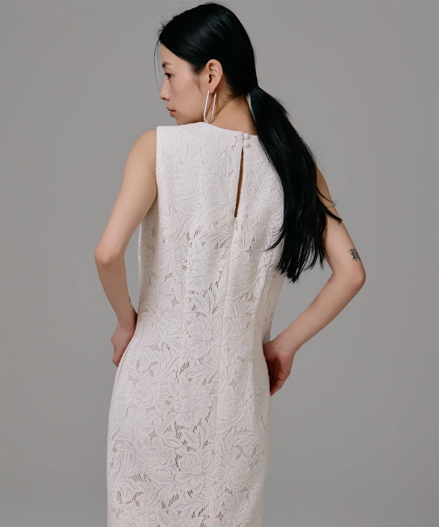 flower jacquard lace dress Louren