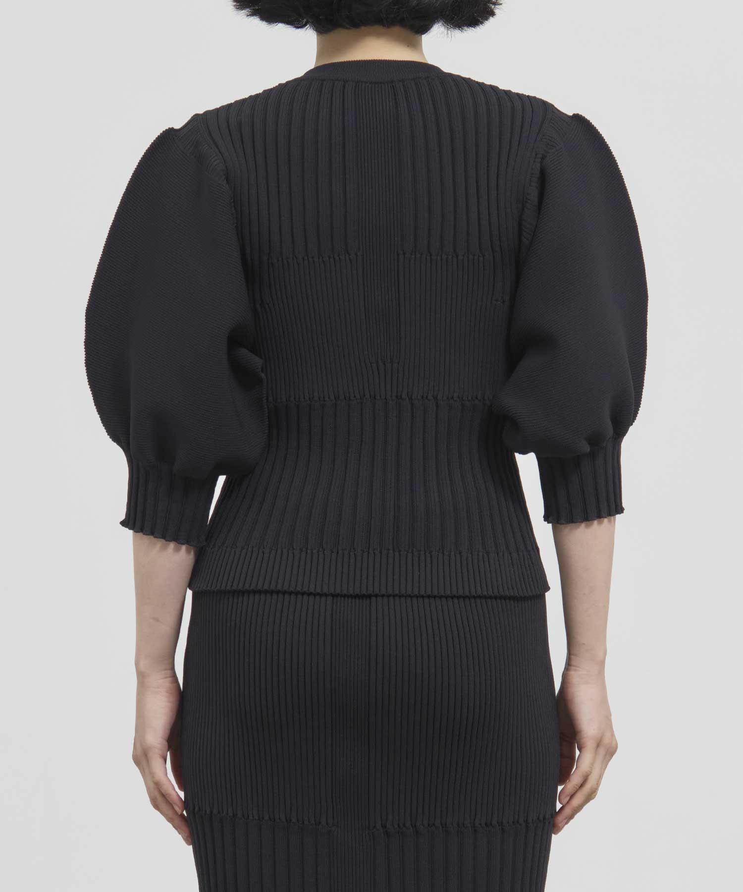 FLUTED SHORT PUFF SLEEVE CARDIGAN CFCL