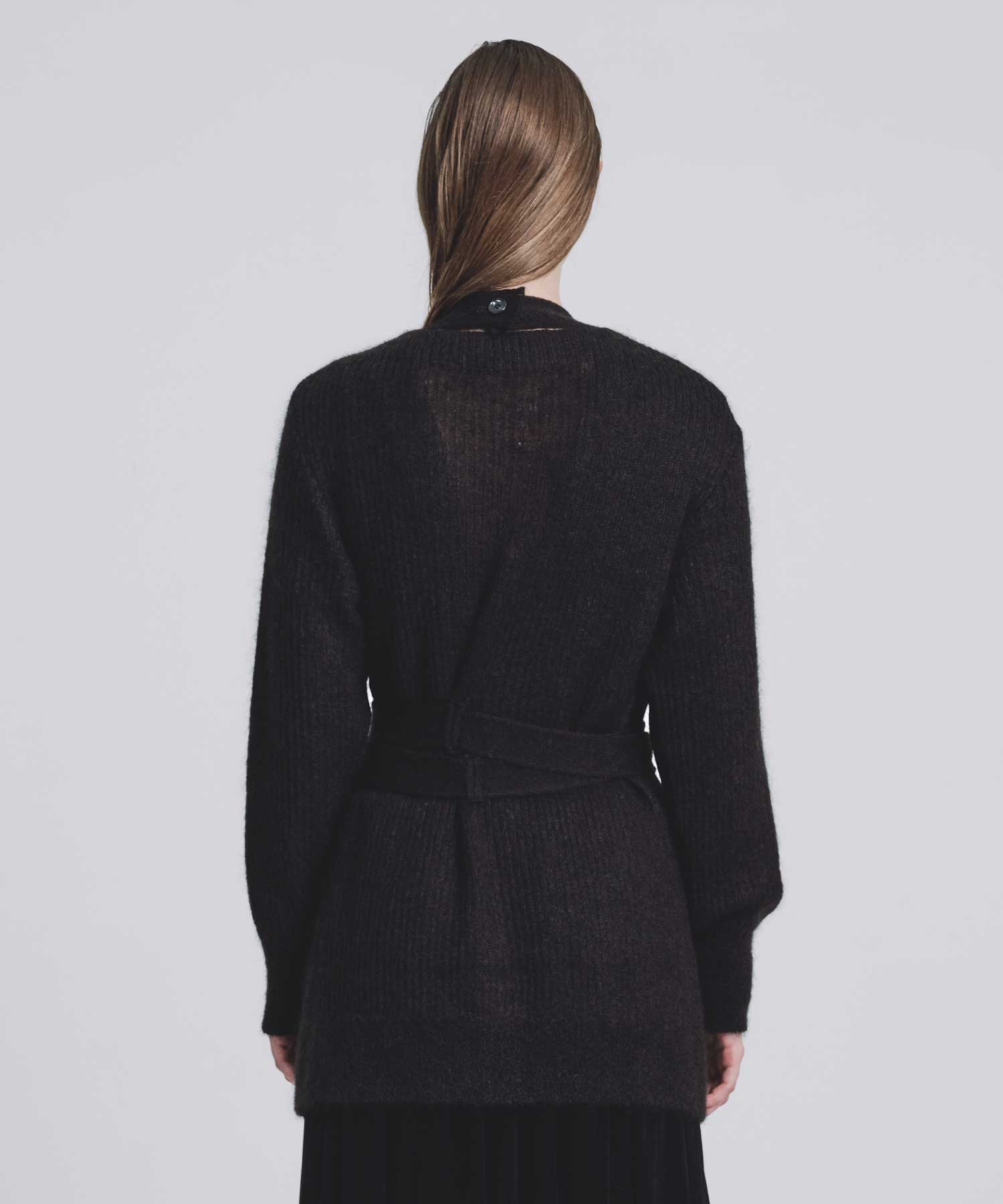 Mohair knit belted cardigan FETICO