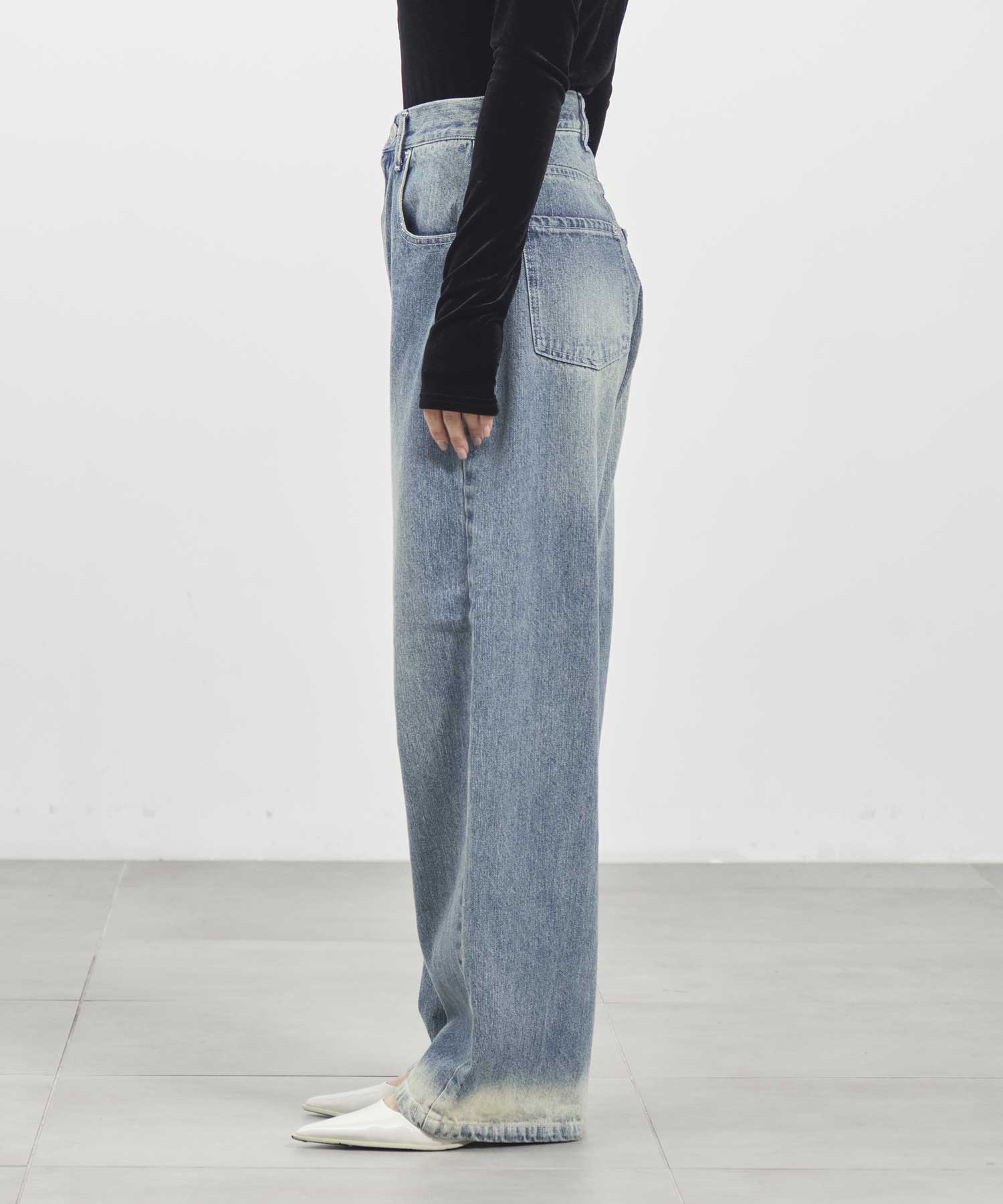 bleach hem denim Louren