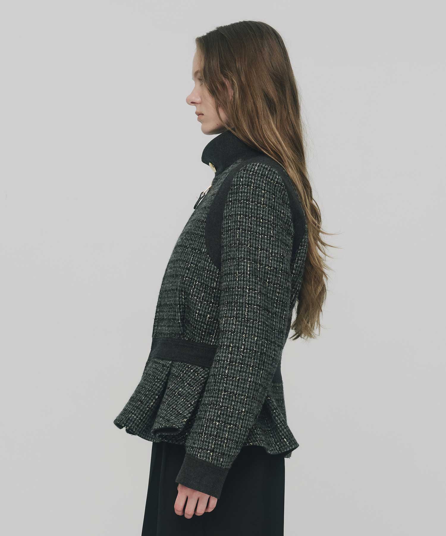 RERACS PEPLUM STAND COLLAR BLOUSON THE RERACS