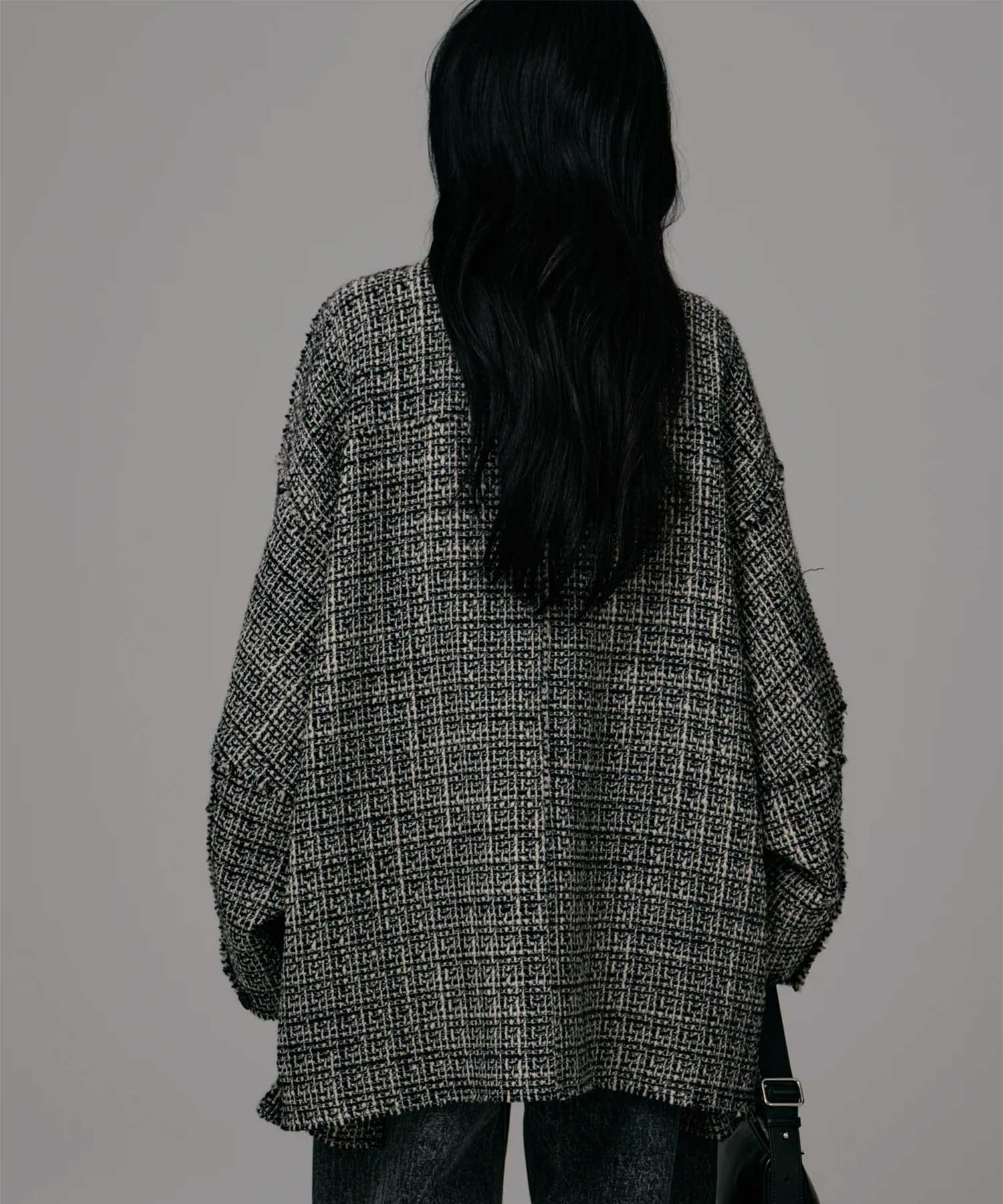 tweed half coat Louren