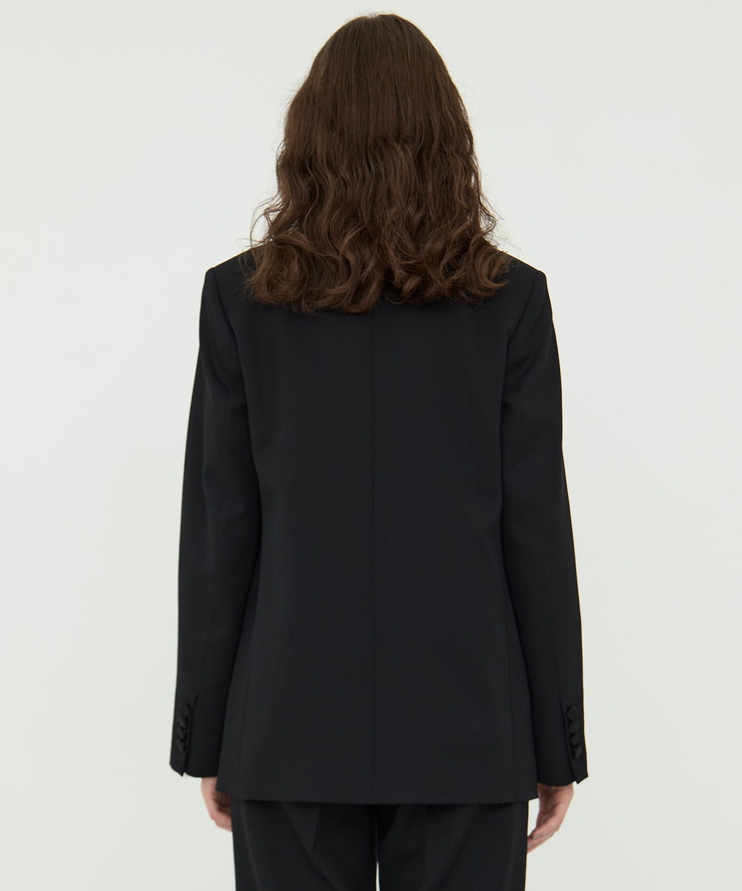 BLACK FORMAL NO COLLAR JACKET CINOH