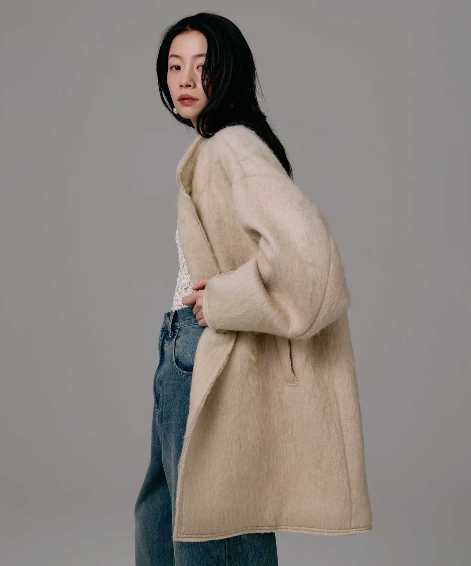shaggy half coat Louren