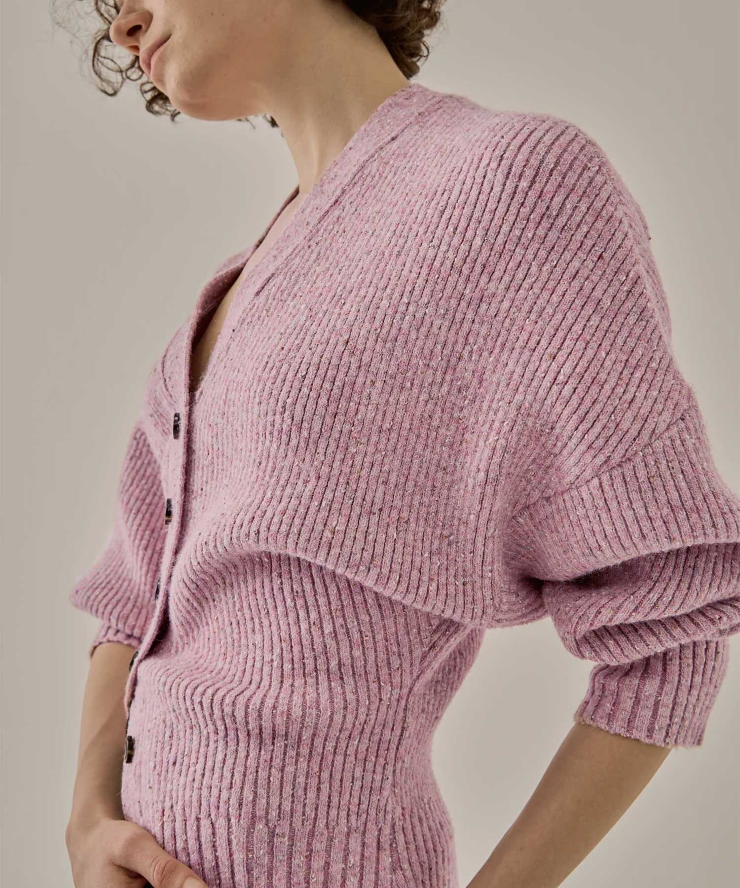 Greer melange knit cardigan AKIRANAKA