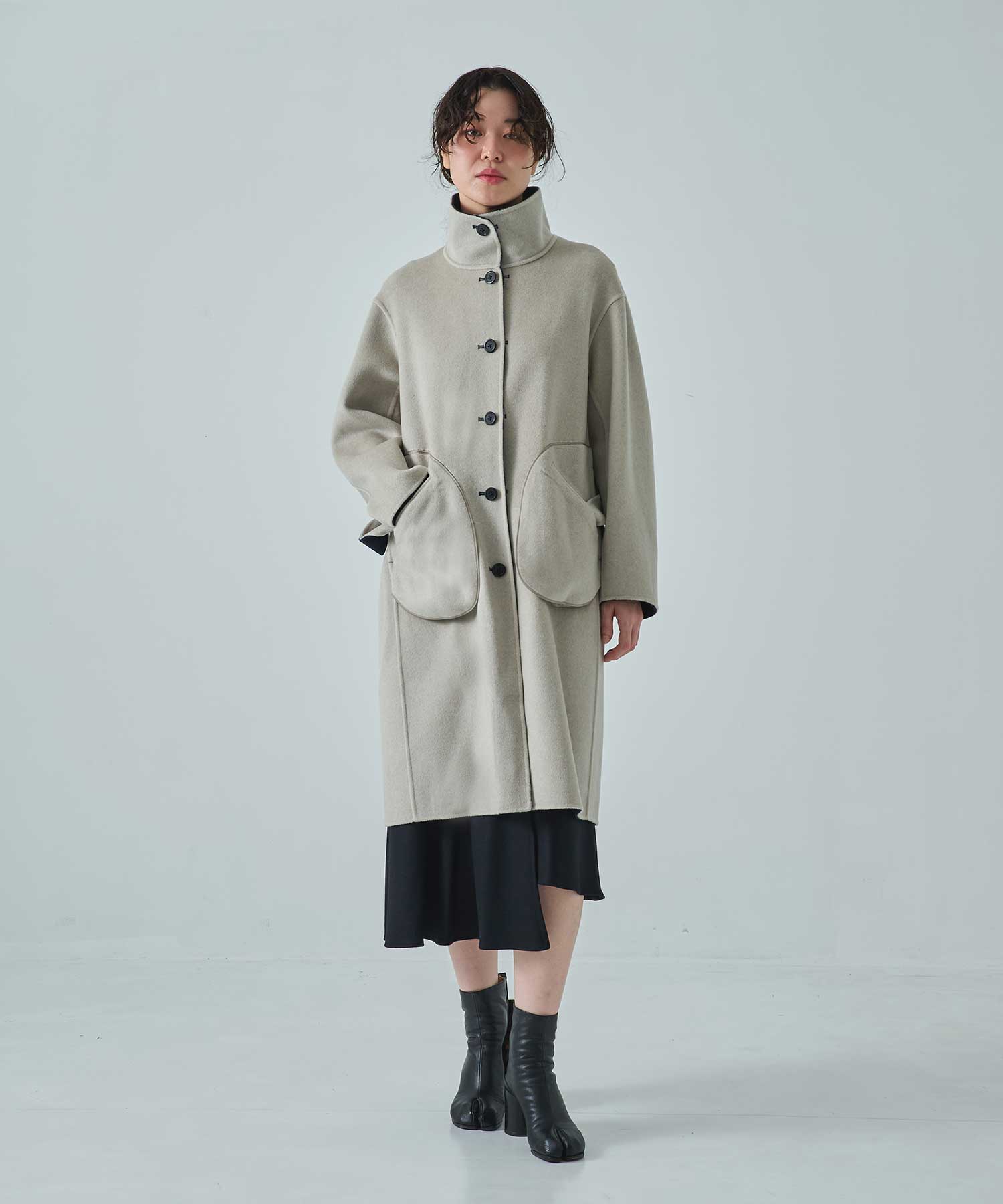 CASHMERE/SILK/WOOL STAND OVER COAT THE TOKYO