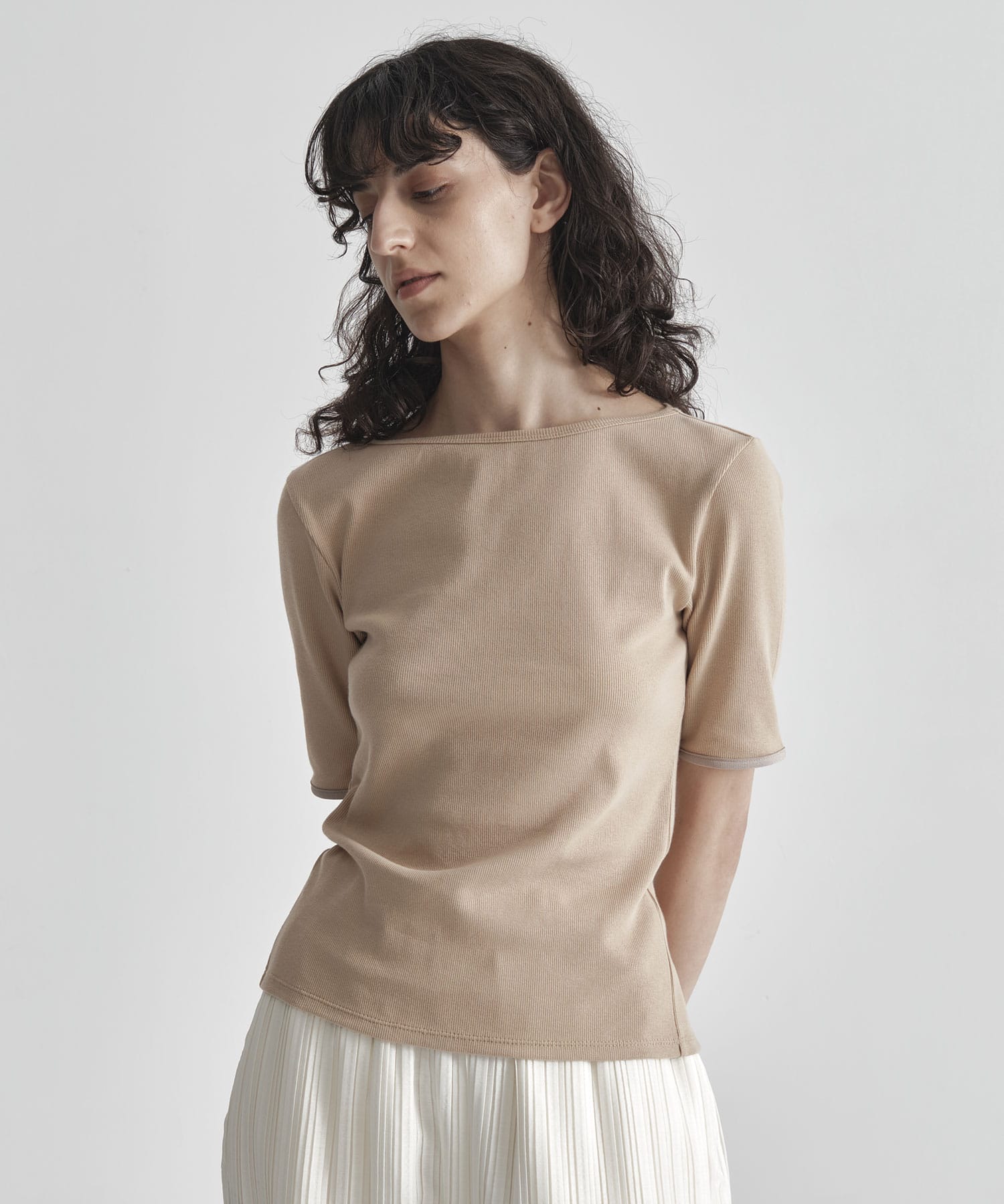 Boat Neck Rib Top THE TOKYO