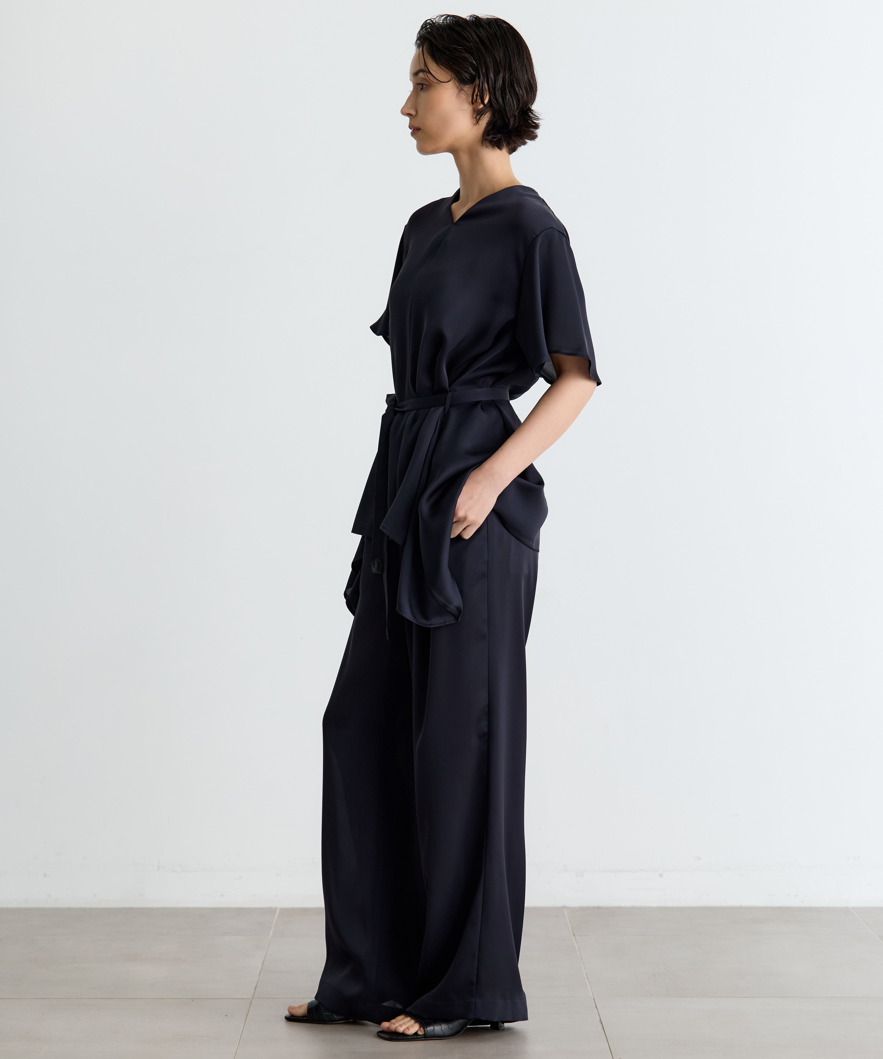Satin Half Sleeve Blouse THE TOKYO