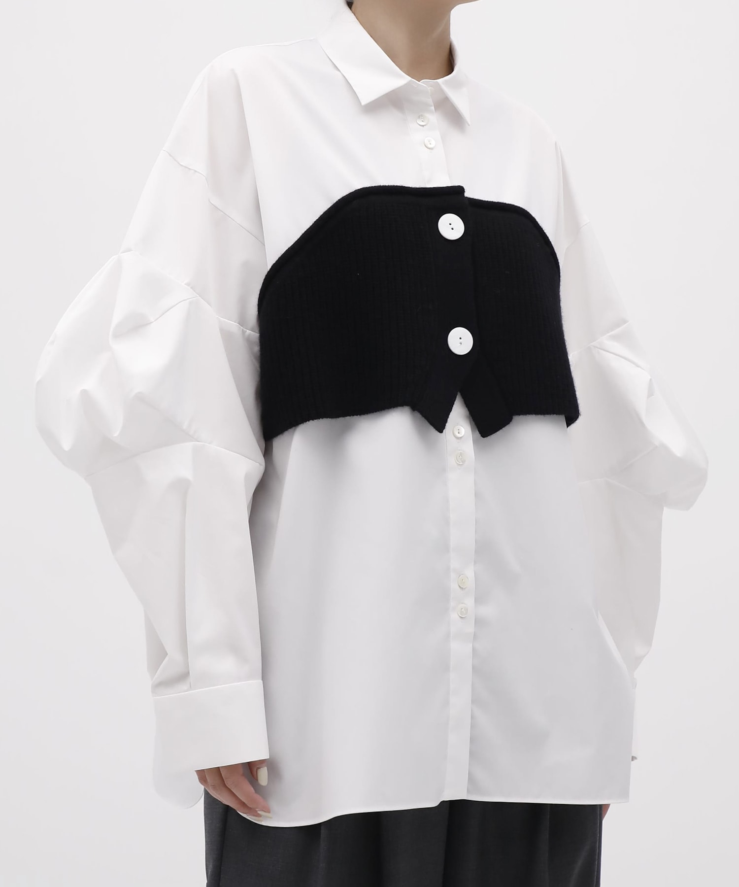 KNIT-DOCKING SHIRT ENFOLD