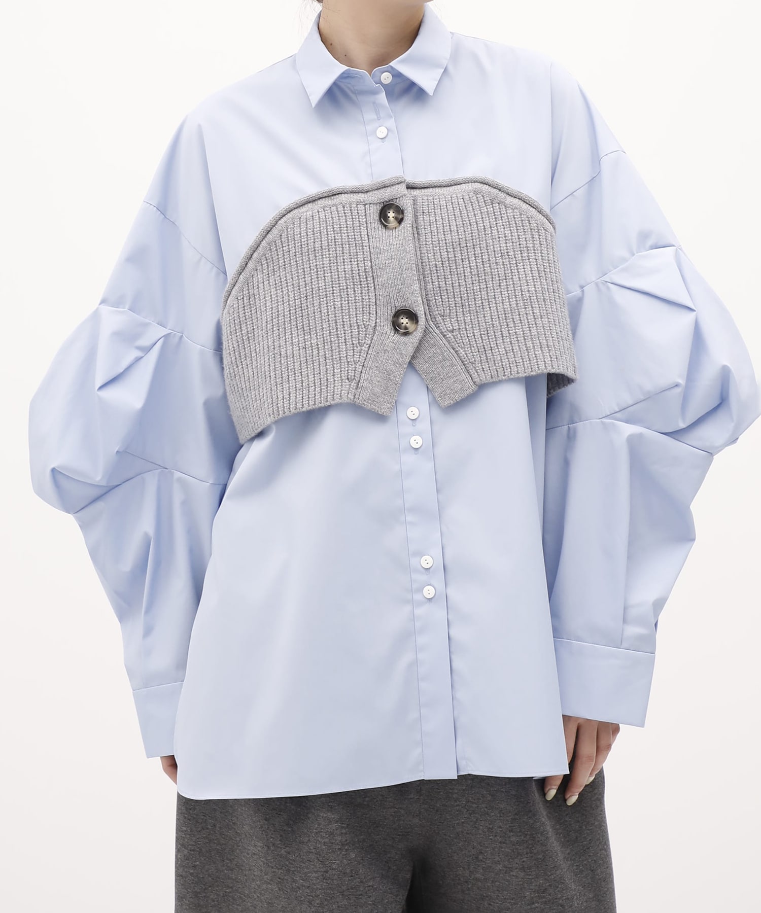 KNIT-DOCKING SHIRT ENFOLD