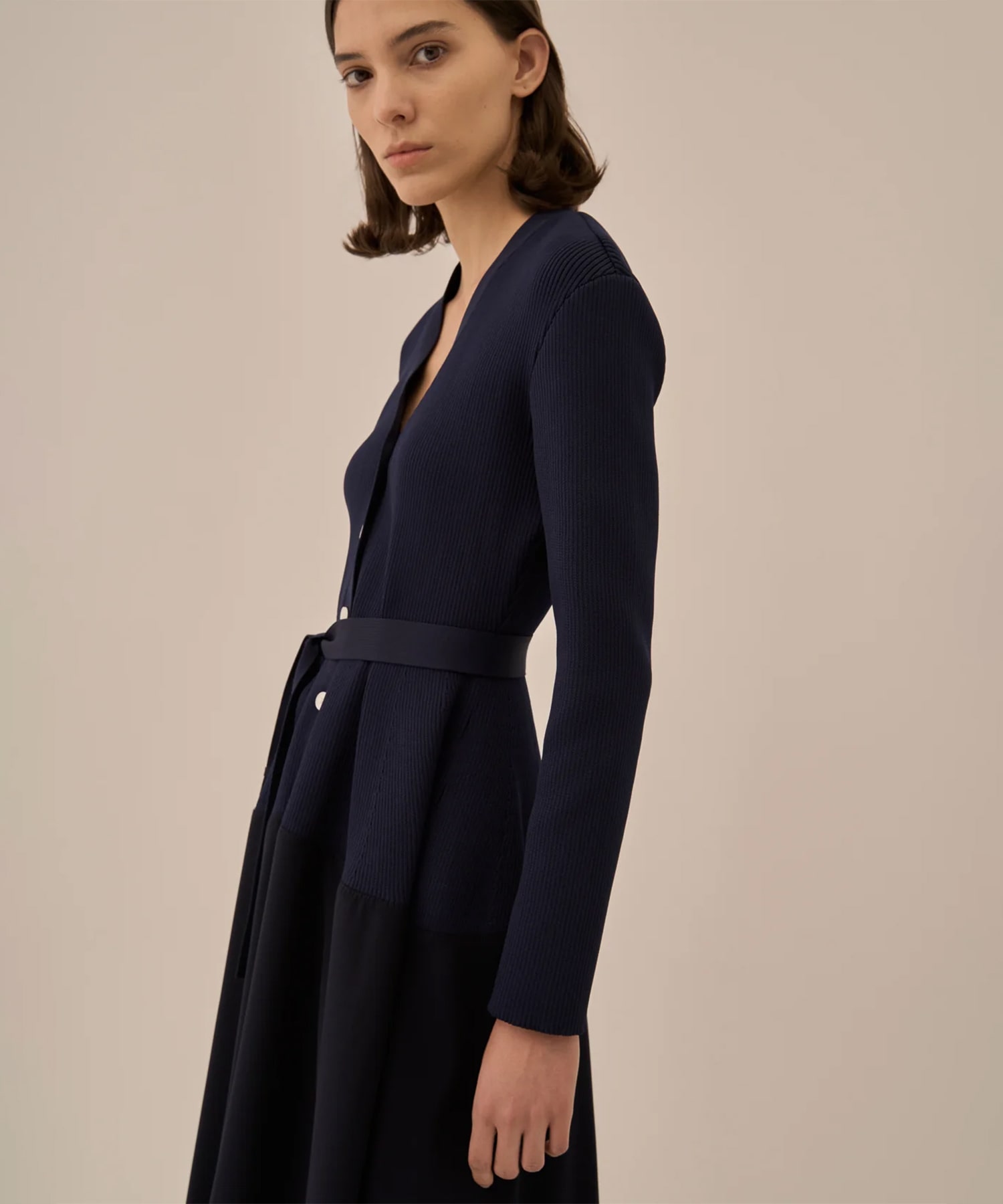Jessica combi tex knit dress NV AKIRANAKA