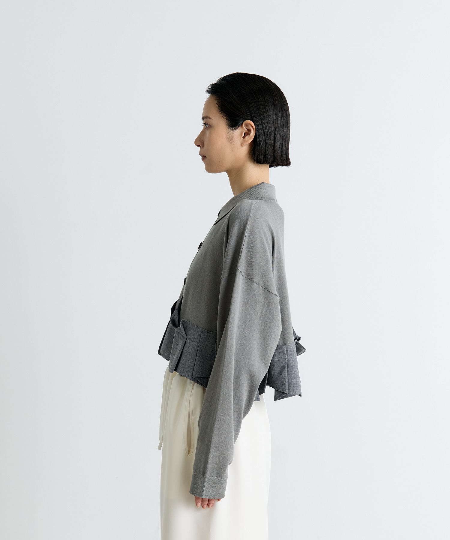 TACK DOCKING-HEM CARDIGAN ENFOLD