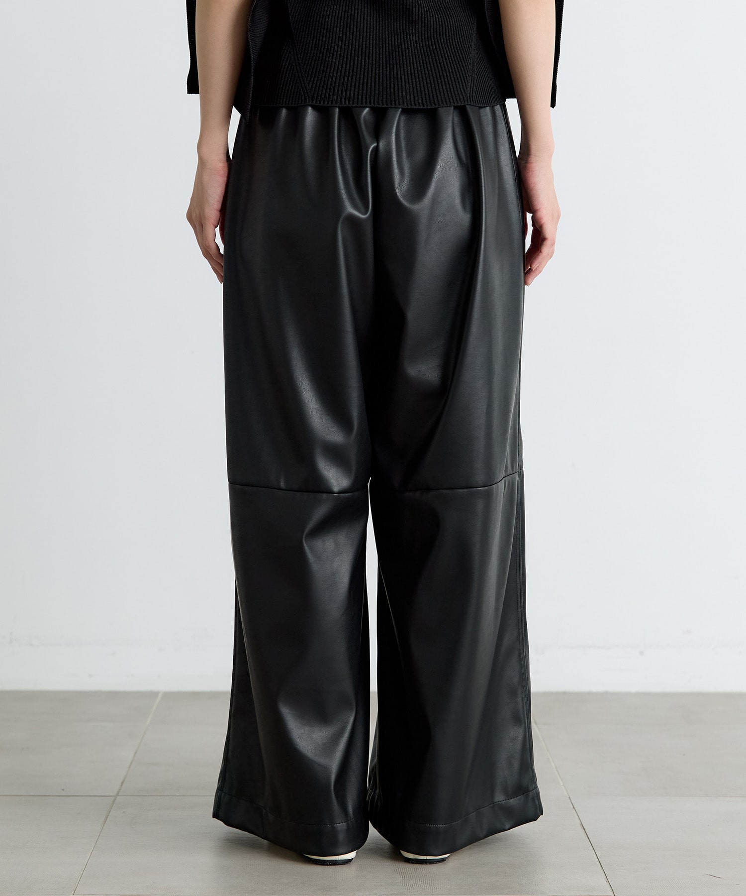Synthetic Leather Wide Trousers IIROT