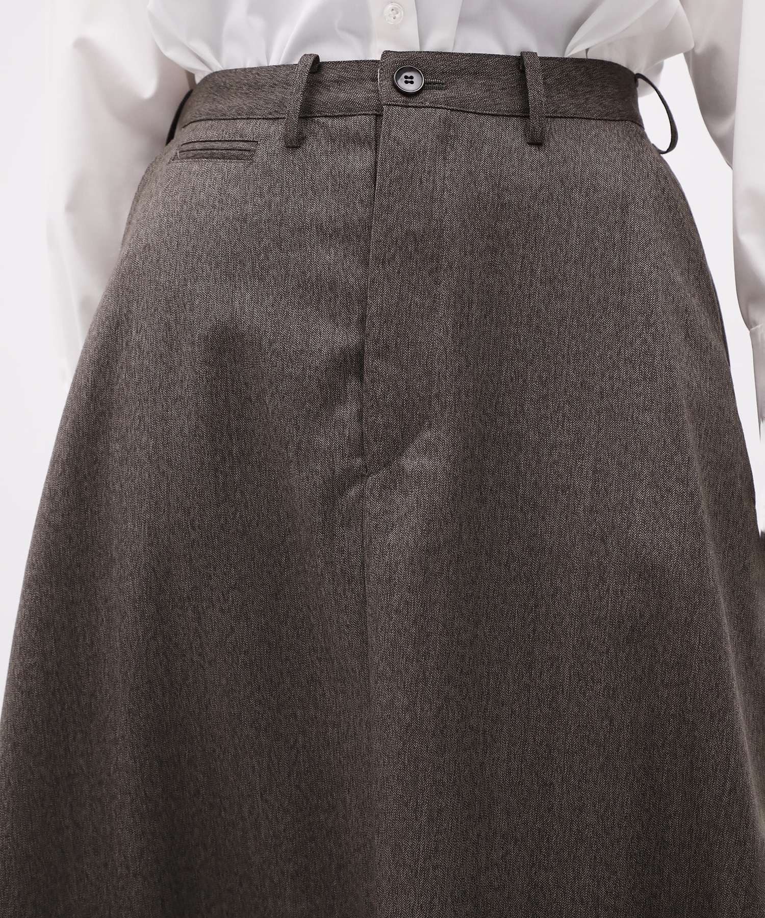 DRESS FLARE SK HERRINGBONE MADISONBLUE