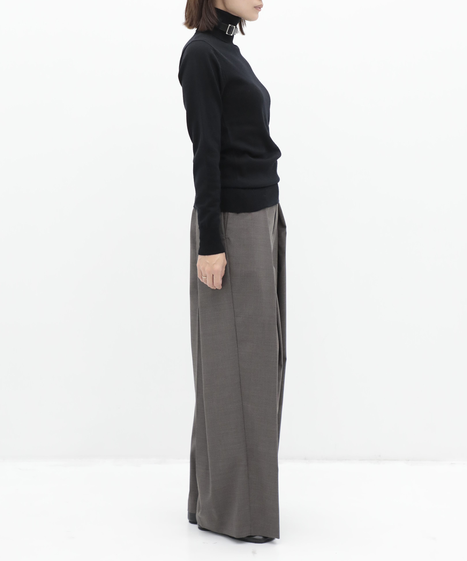 Belted High-Neck Sweater KEISUKEYOSHIDA
