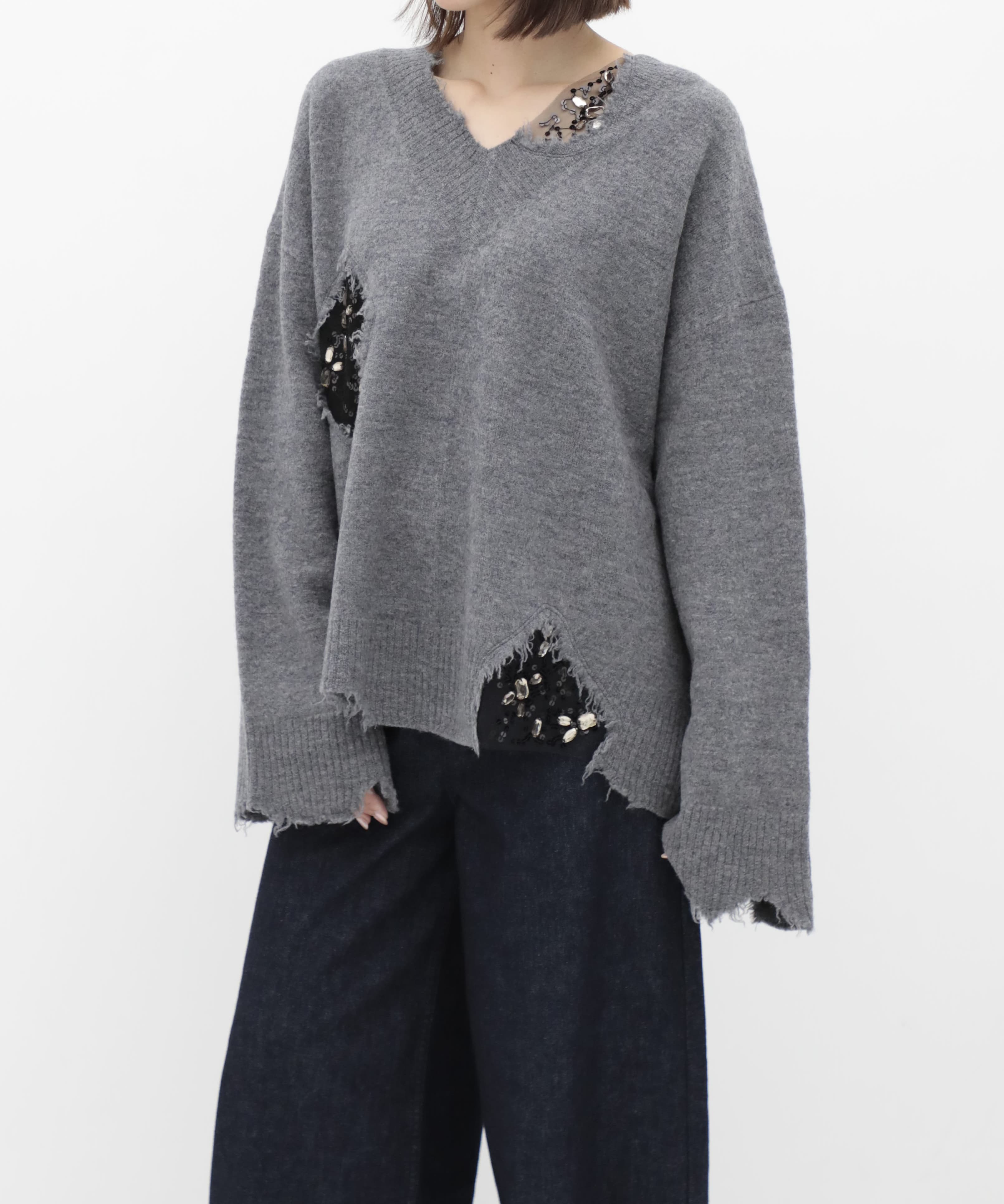 別注 エローデッドエンブロイダリーセーター EZUMi