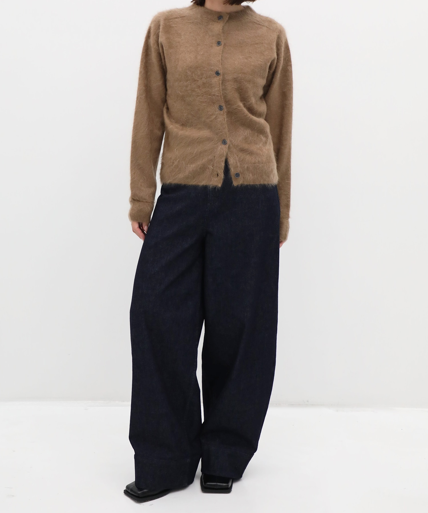 ROYAL CASHMERE FUR CREWNECK CARDIGAN ATON