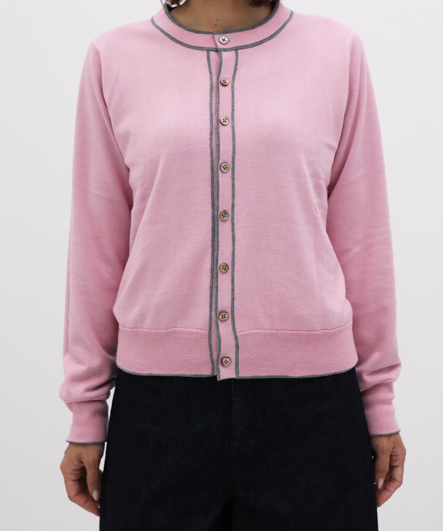 CASHMERE/SILK REVERSIBLE CREW NECK CARDIGAN THE TOKYO