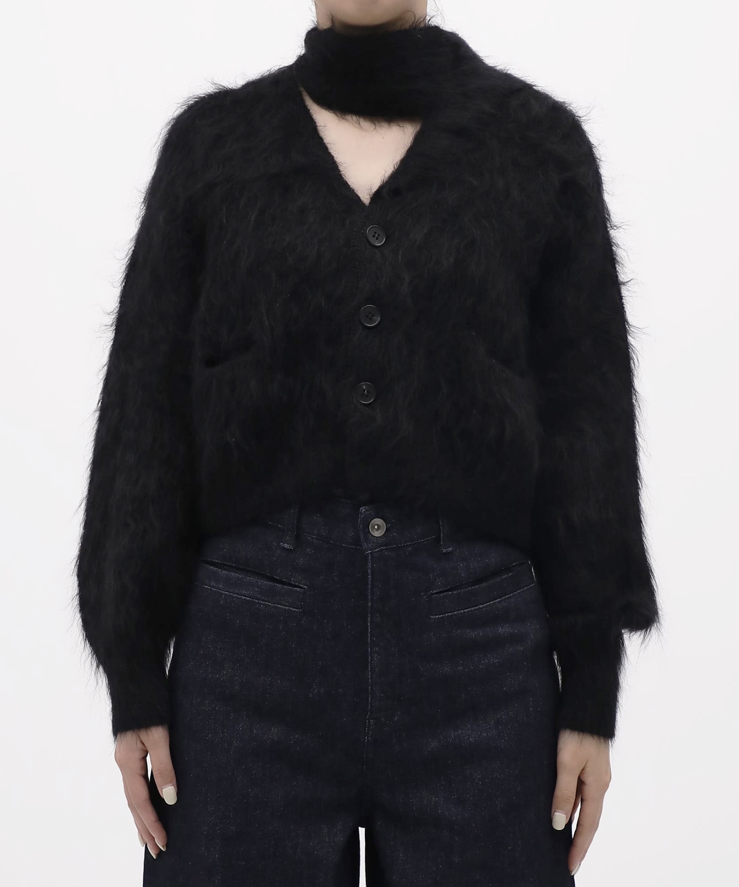 Mohair Knit Cardigan Cropped KEISUKEYOSHIDA