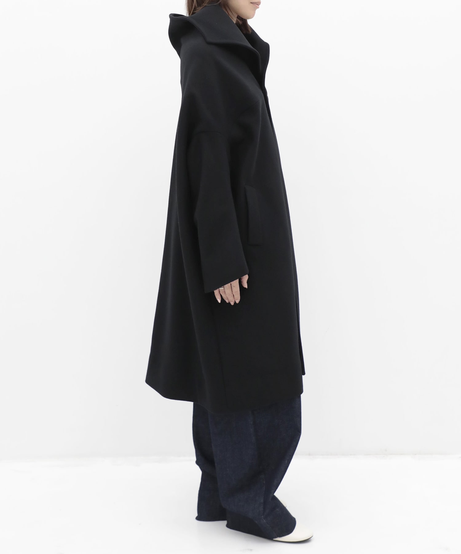 S100 MELTON DROPPED SHOULDER COAT Yohji Yamamoto