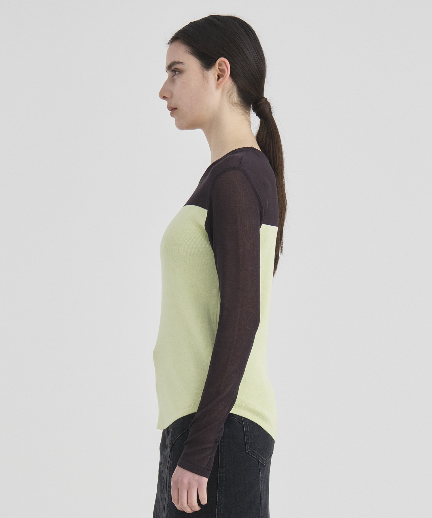 Sheer line Knit Tops RITAN