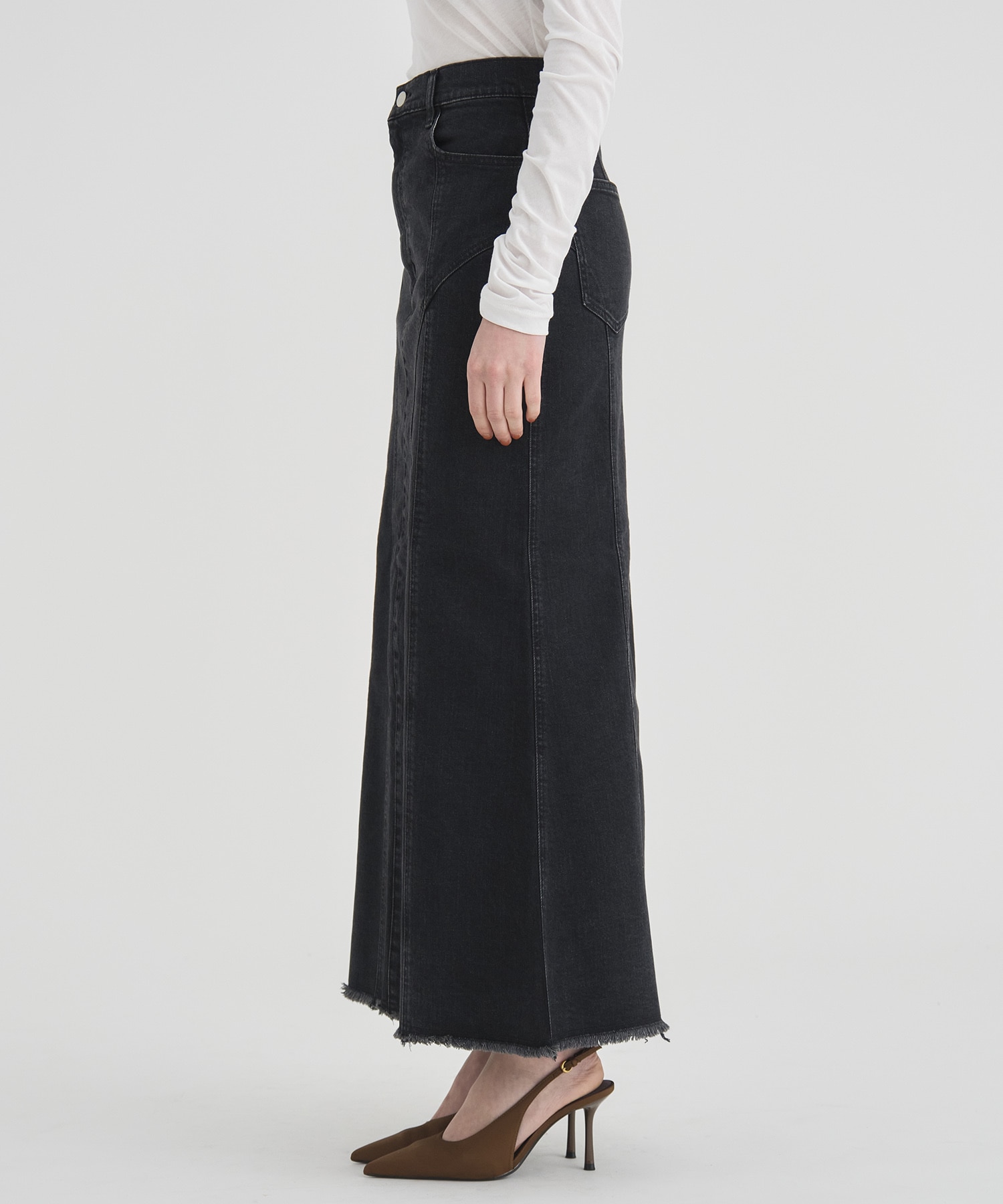 Cutting Stretch Denim Skirt RITAN