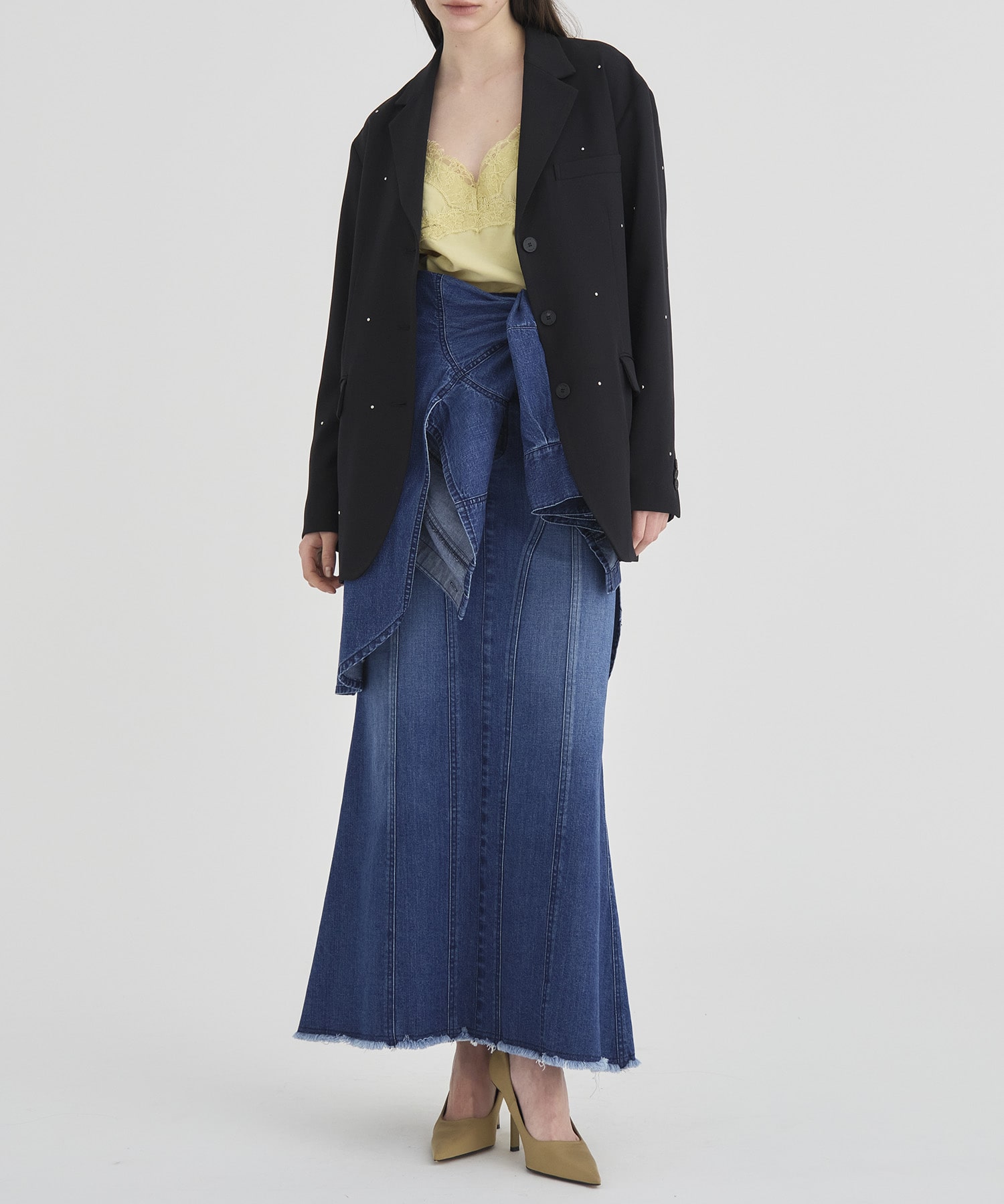 Back Slit Motif Tailored Jacket RITAN