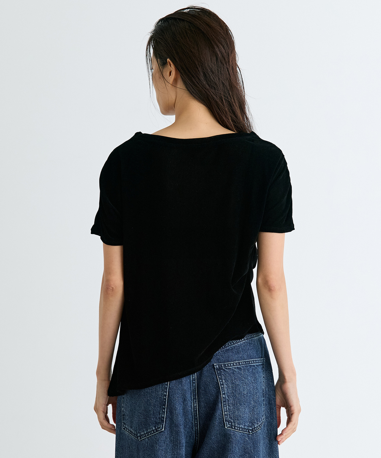 Velour One Shoulder T-Shirt RITAN