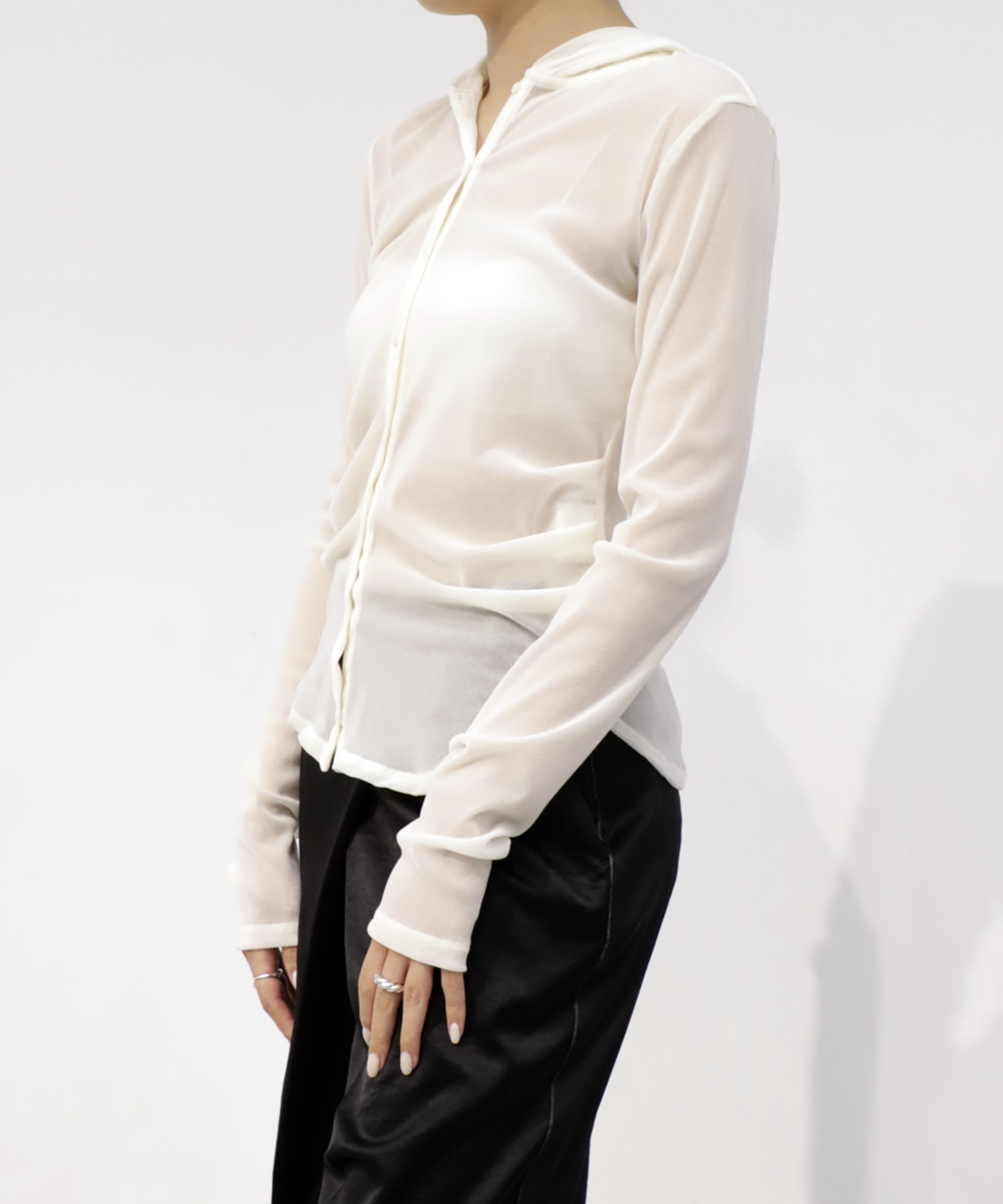 Velours Hoodie Cut Tops RITAN